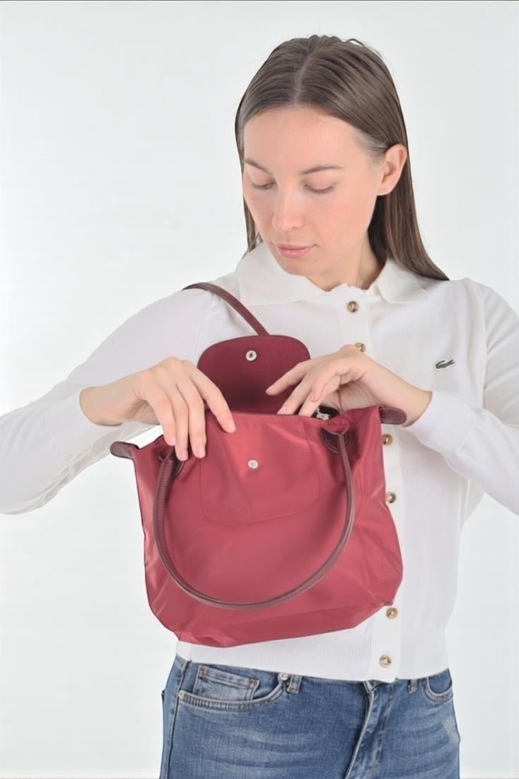 Longchamp Bordo Çift Sap Medium Çanta