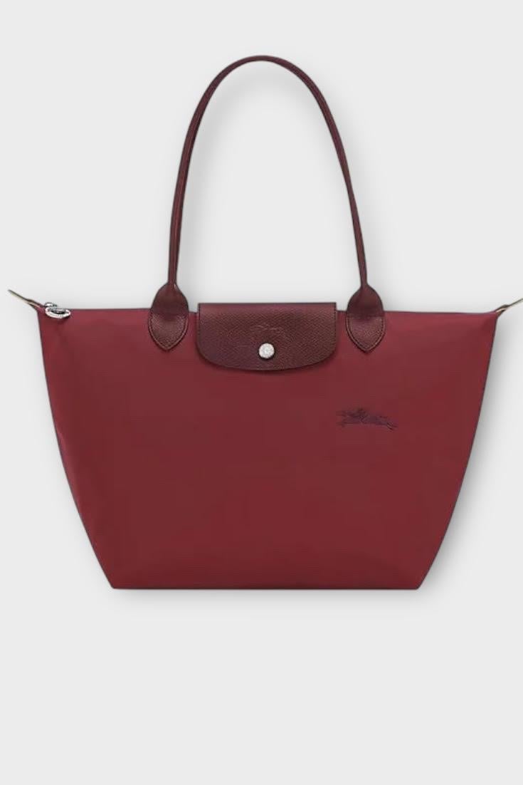 Longchamp Bordo Nakışlı Large Çanta