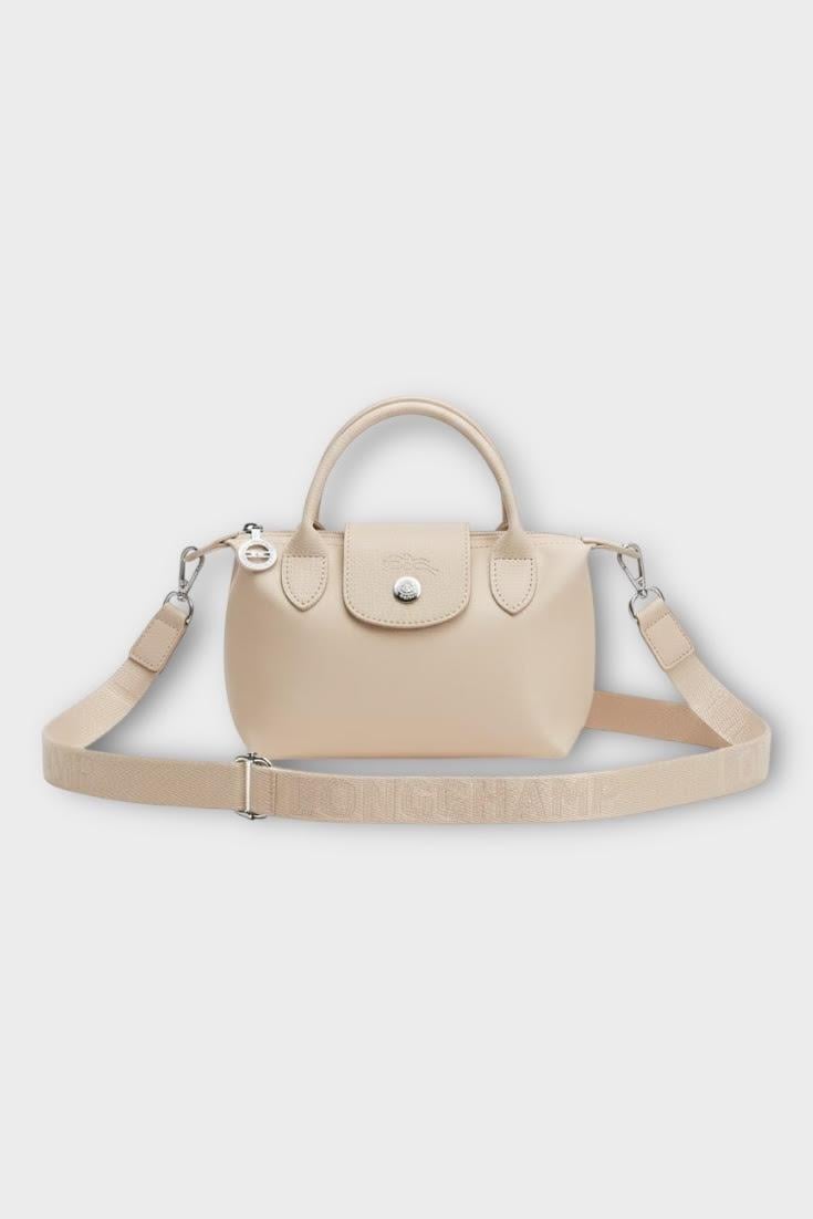 Longchamp Ekru Çift Saplı S Çanta