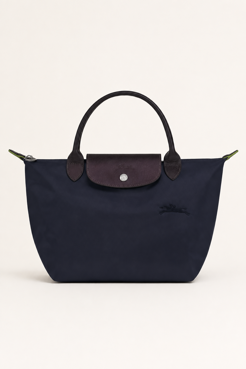 Longchamp Kısa Saplı Lacivert Nakışlı Medium Çanta