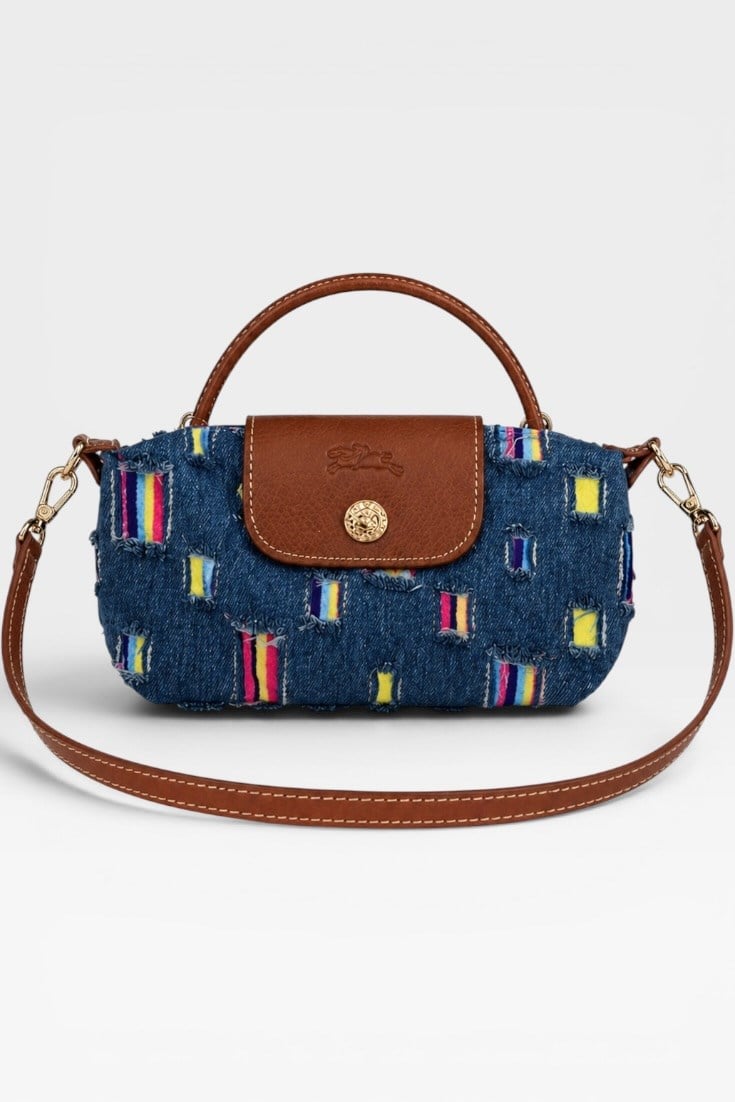 Longchamp Xs Denim Kumaş Lacivert