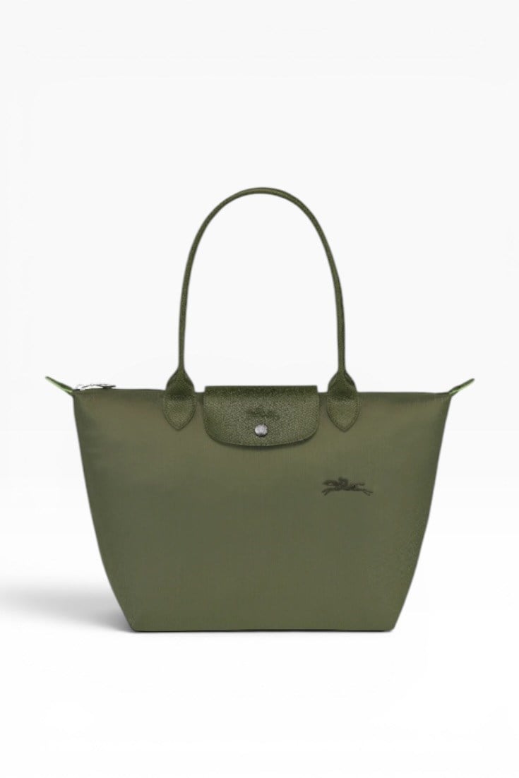 Longchamp Yeşil Nakışlı Medium Çanta
