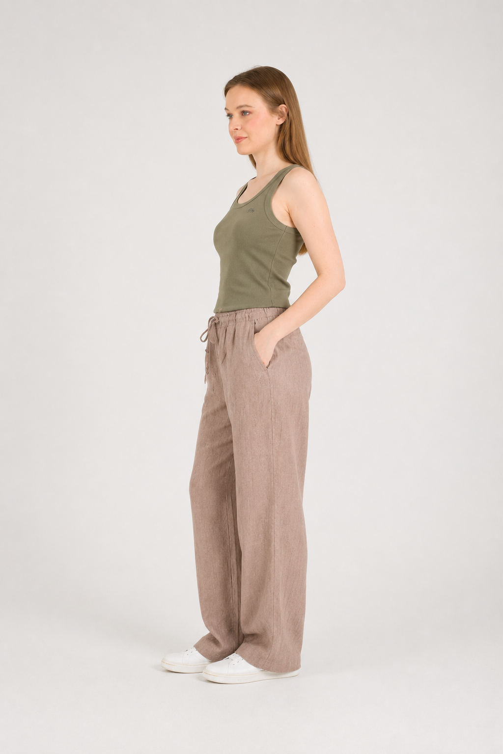 MD Tarçın Rengi Palazzo Pijama Pantolon