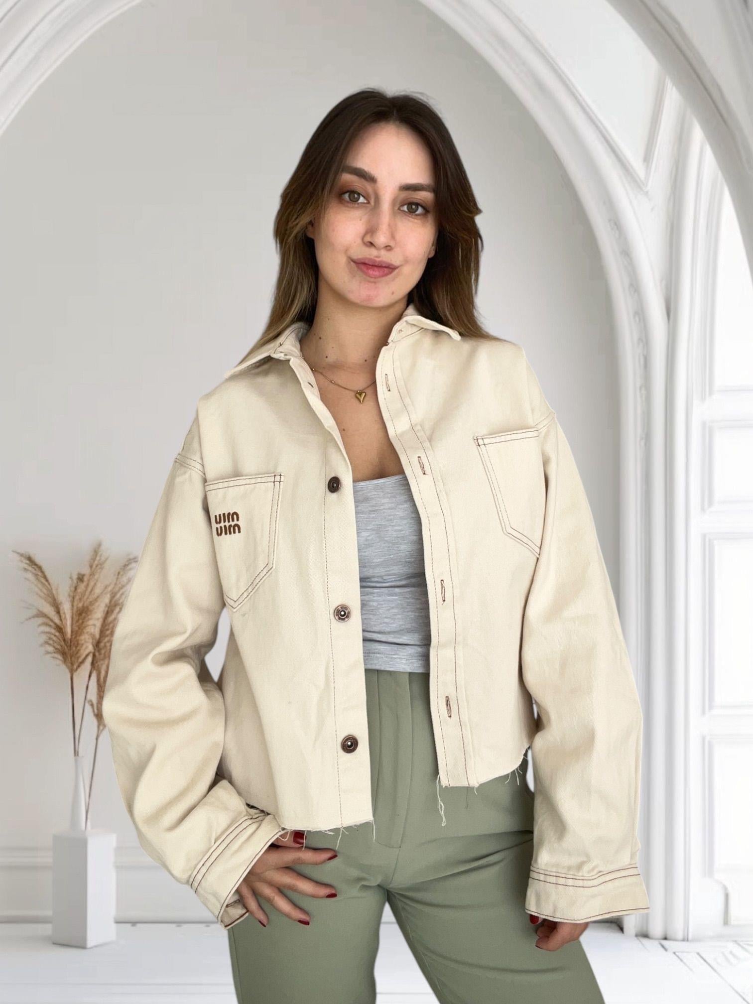 Miu Miu Denim Ekru Ceket 
