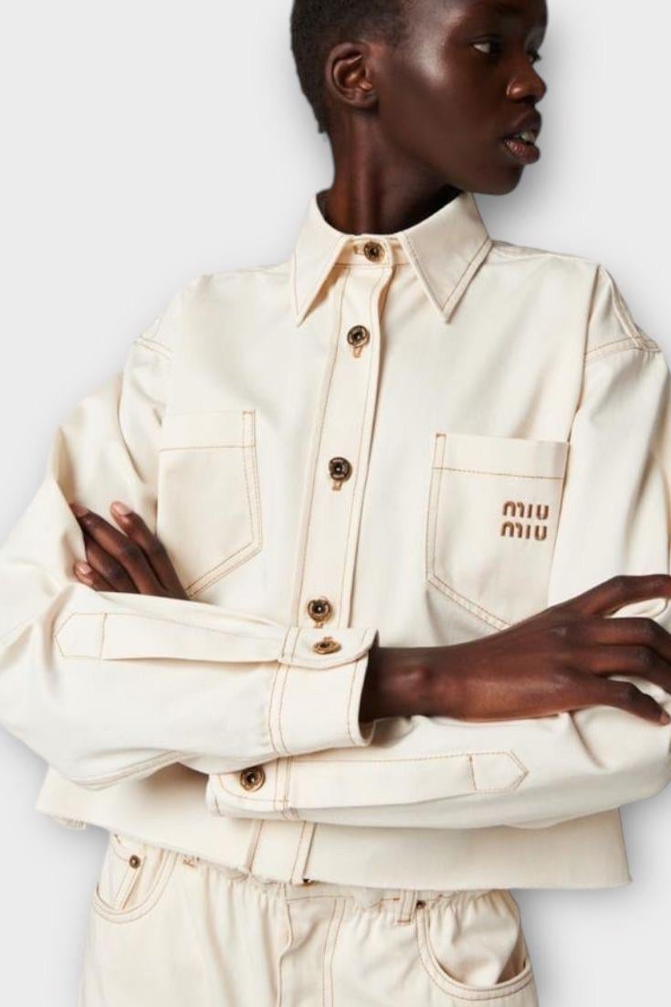 Miu Miu Denim Ekru Gömlek