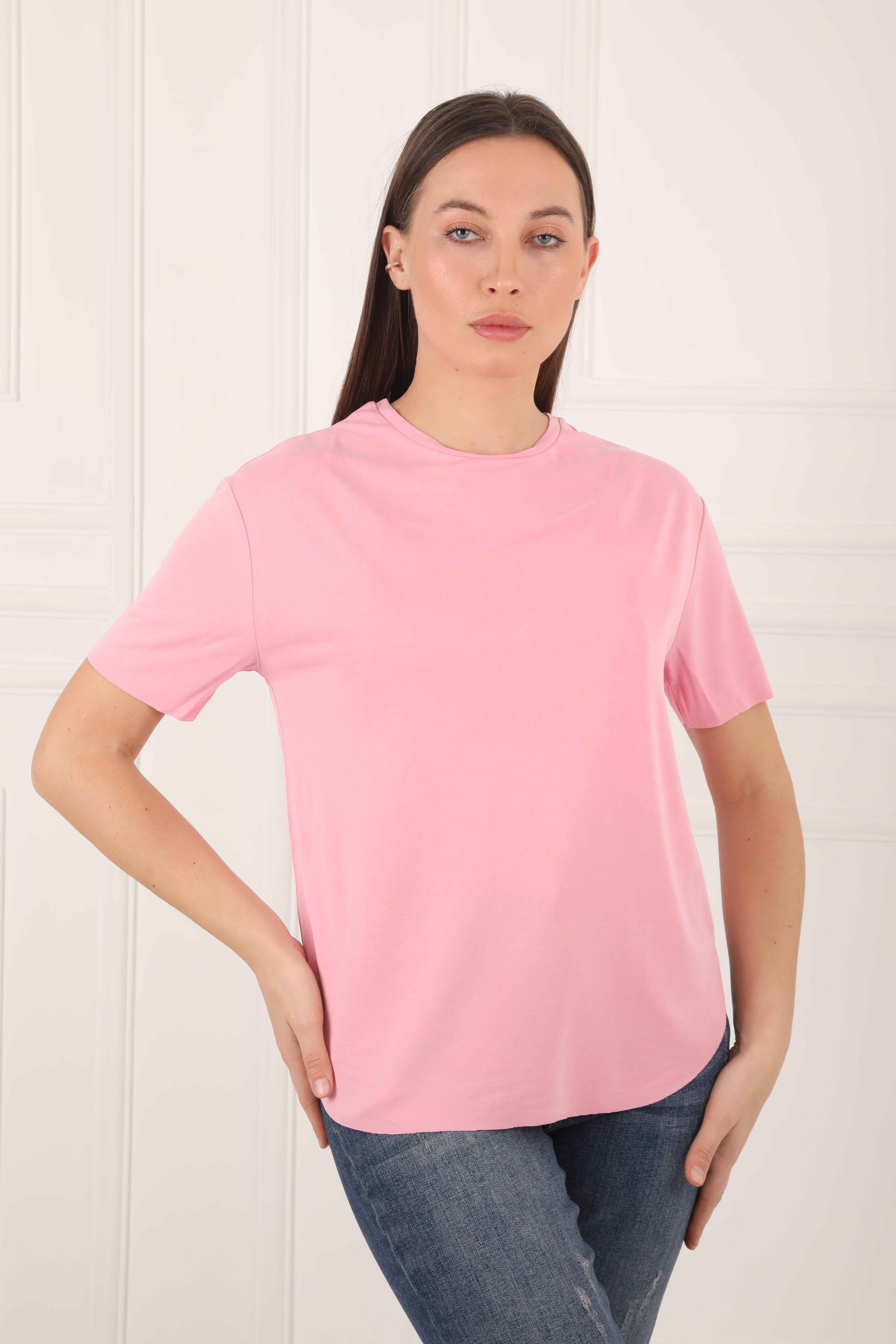 OYS Açık Pembe Bisiklet Yaka  Modal Tişört