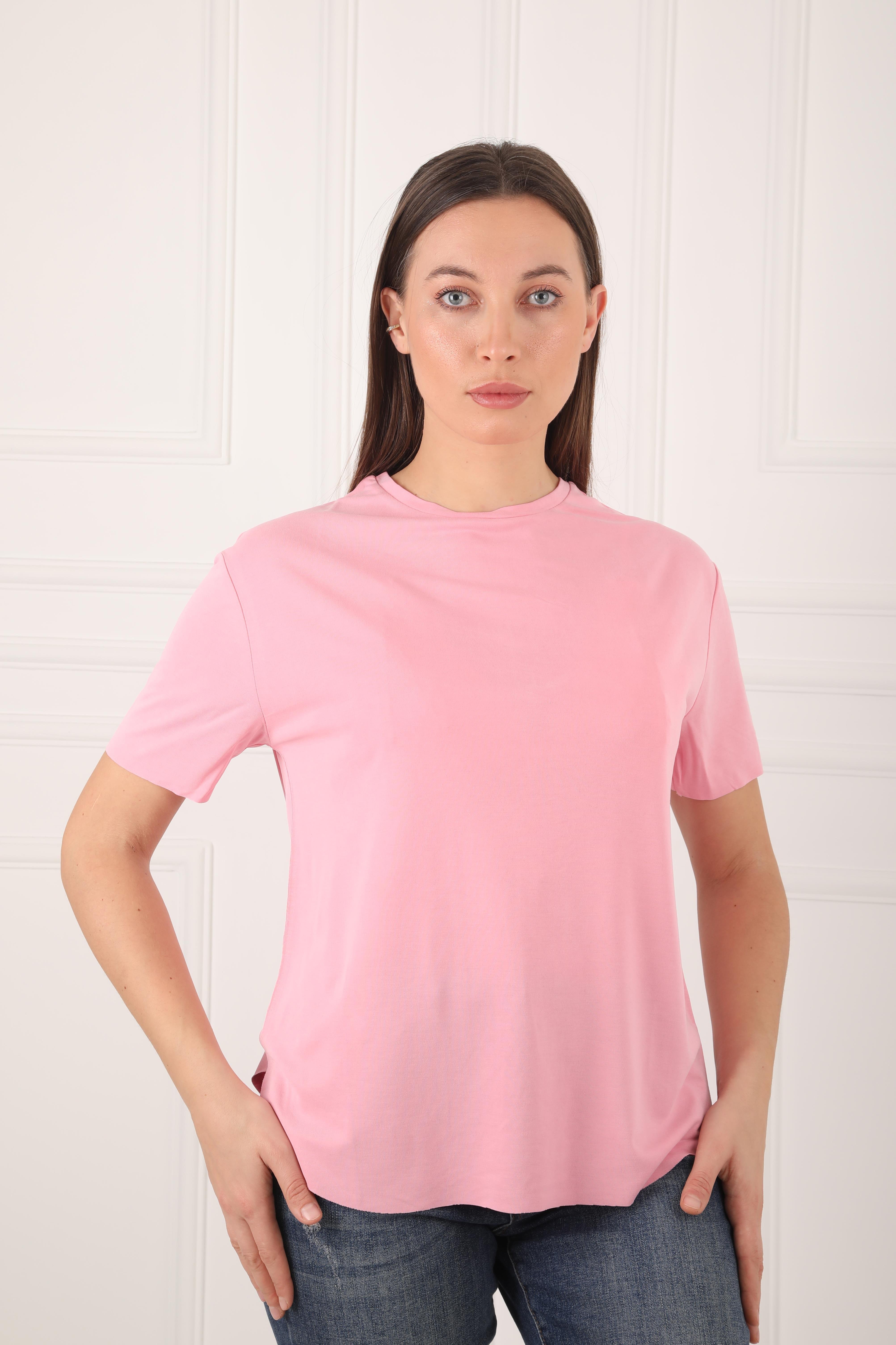 OYS Açık Pembe Bisiklet Yaka  Modal Tişört