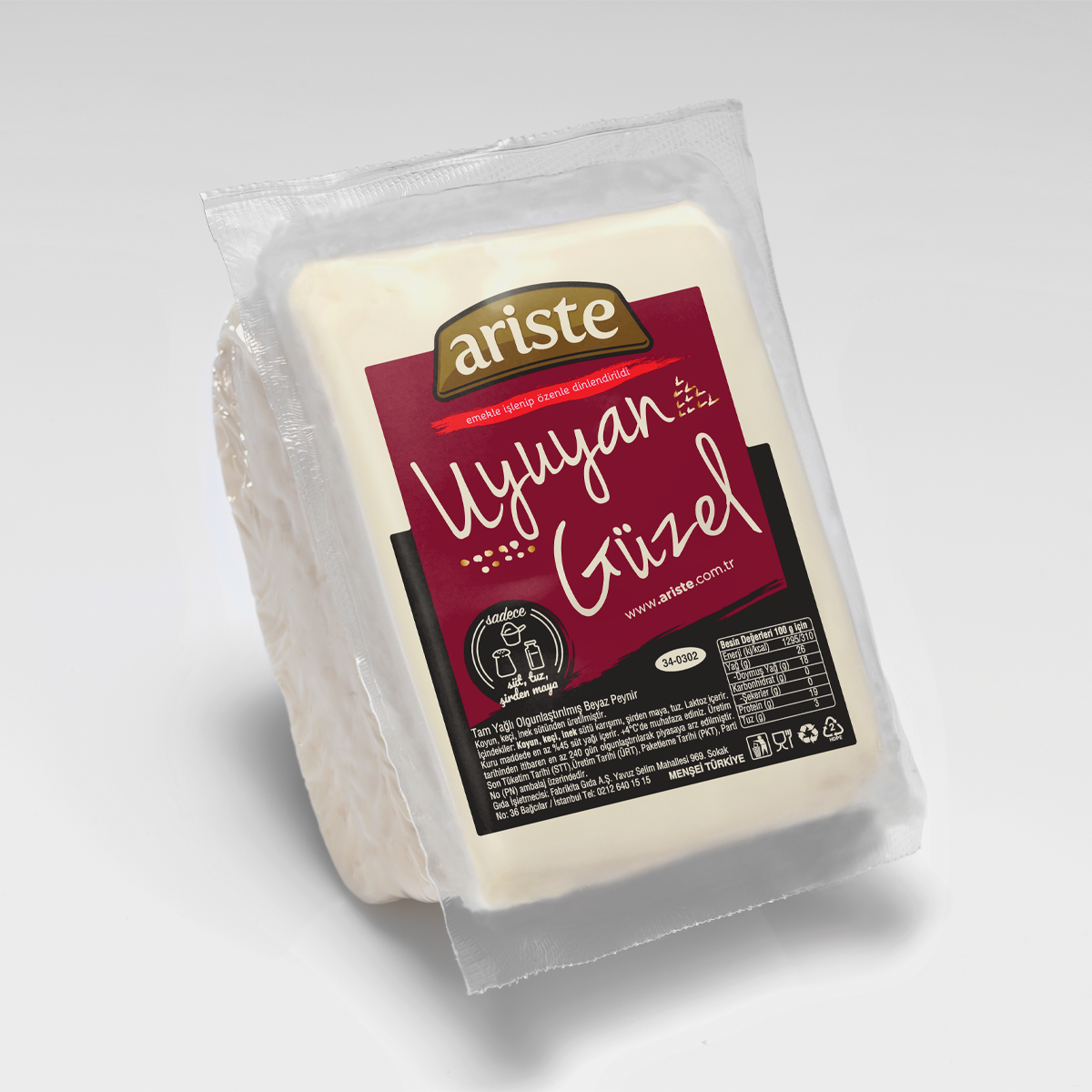 Uyuyan Güzel Tam Yağlı Beyaz Peynir 450 gr (Koyun Sütü Ağırlıklı) – Dinlendirilmiş