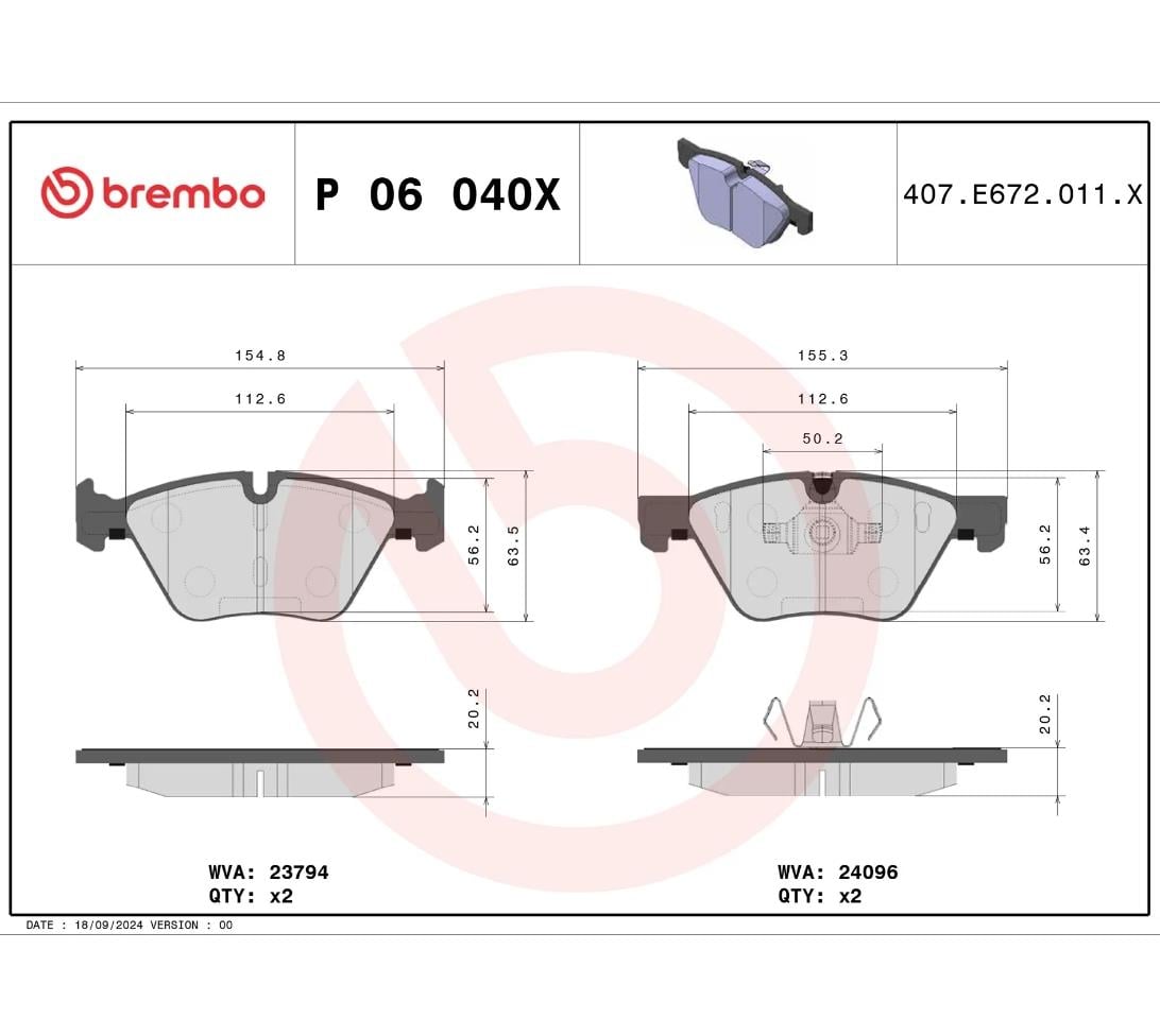 Brembo P 06 040X Xtra Ön Fren Balatası – BMW Uyumlu (Ön Aks)