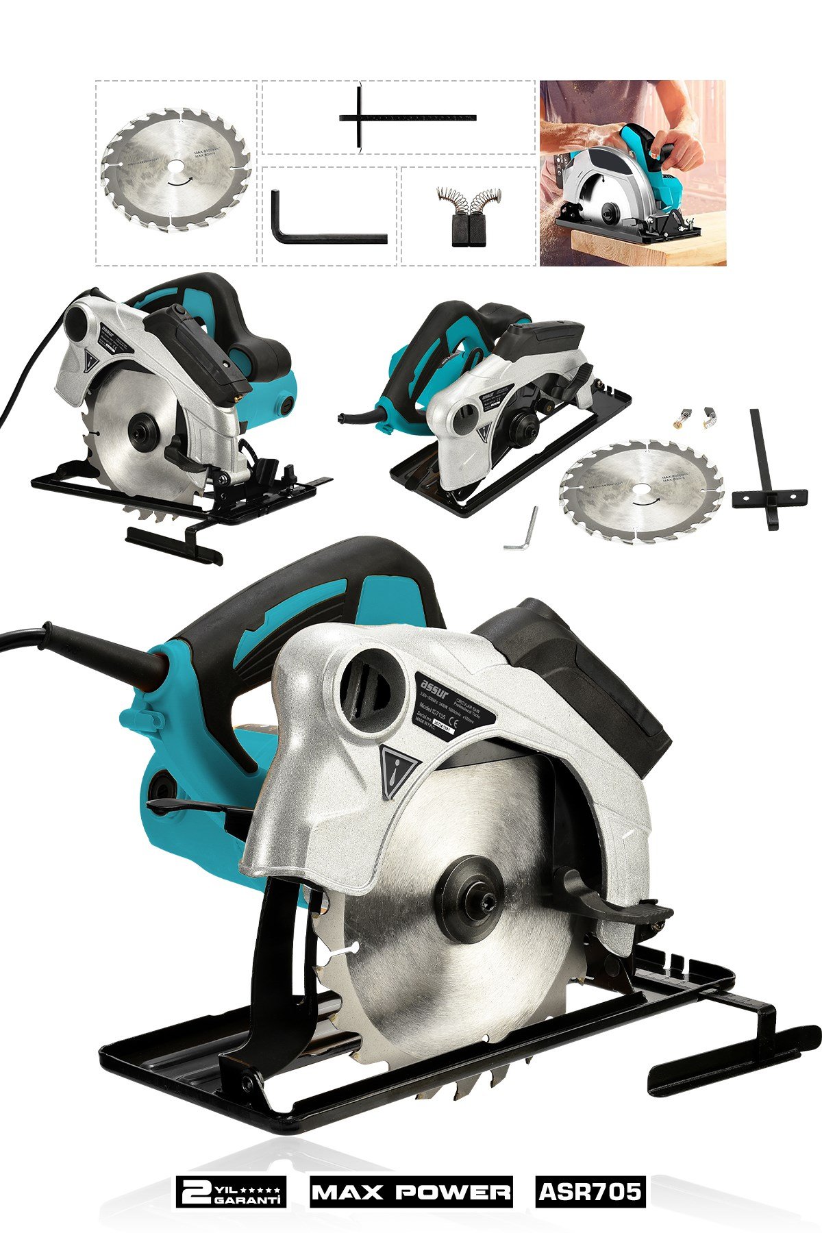 Assur 1400W Elektrikli Sunta Kesme 185 Mm Daire Testere