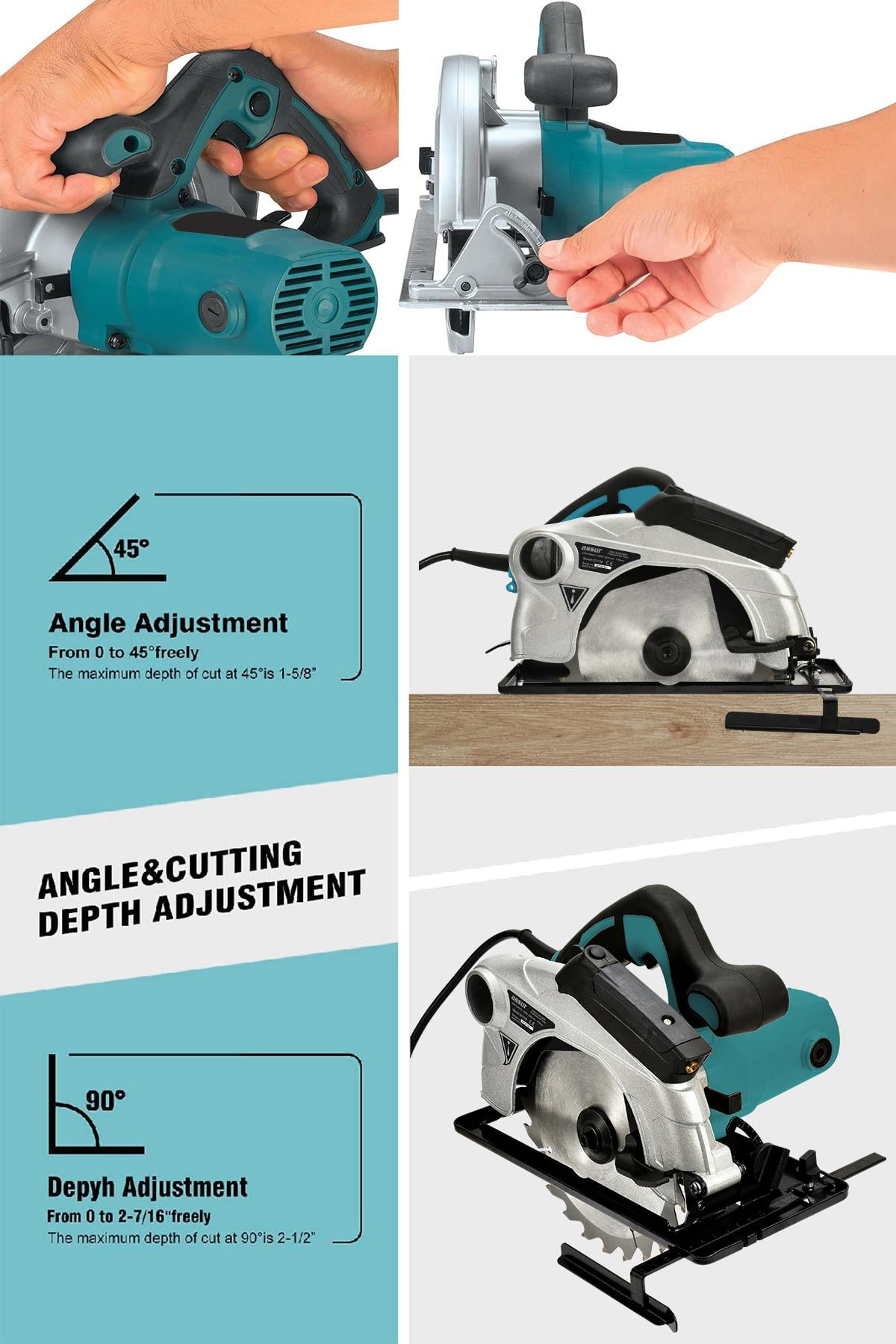 Assur 1400W Elektrikli Sunta Kesme 185 Mm Daire Testere