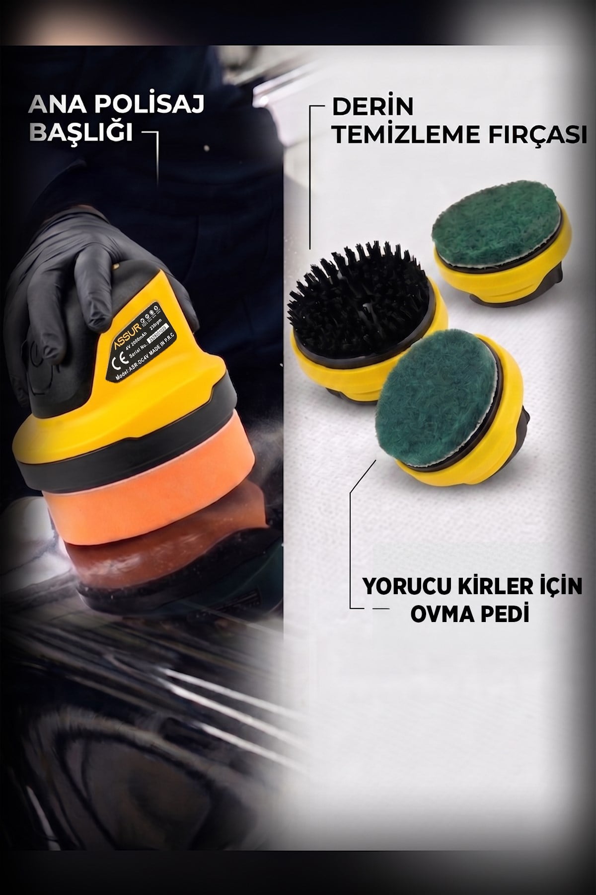 ASSUR 4V Akülü Mini Zımpara Polisaj ve Parlatma Makinesi