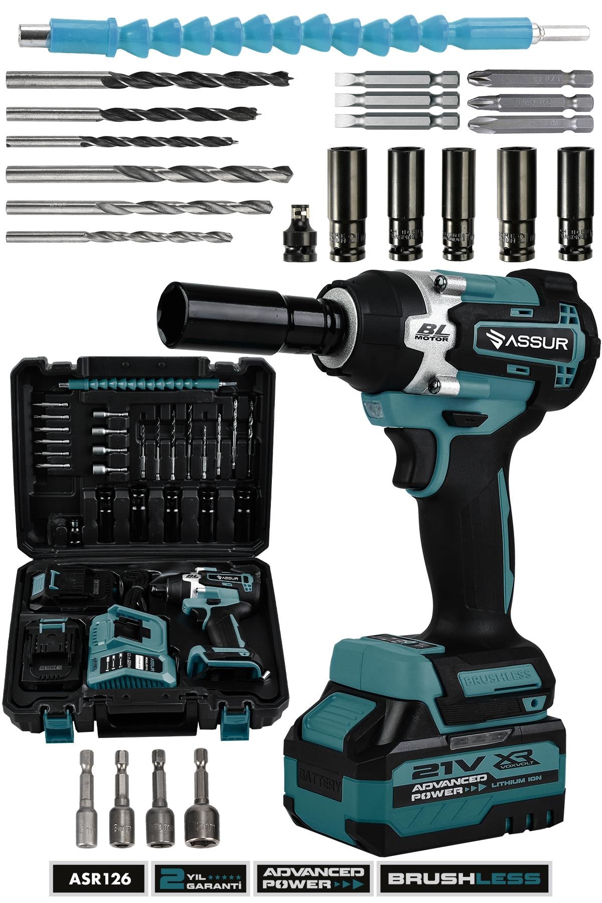 Assur Pro 21V Çift Akülü Kömürsüz 450NM Somun Sıkma Sökme