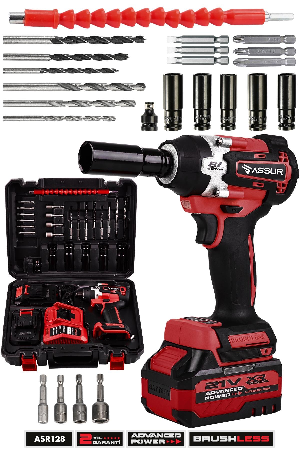 Assur Pro 21V Çift Akülü Kömürsüz 450NM Somun Sökme Sıkma