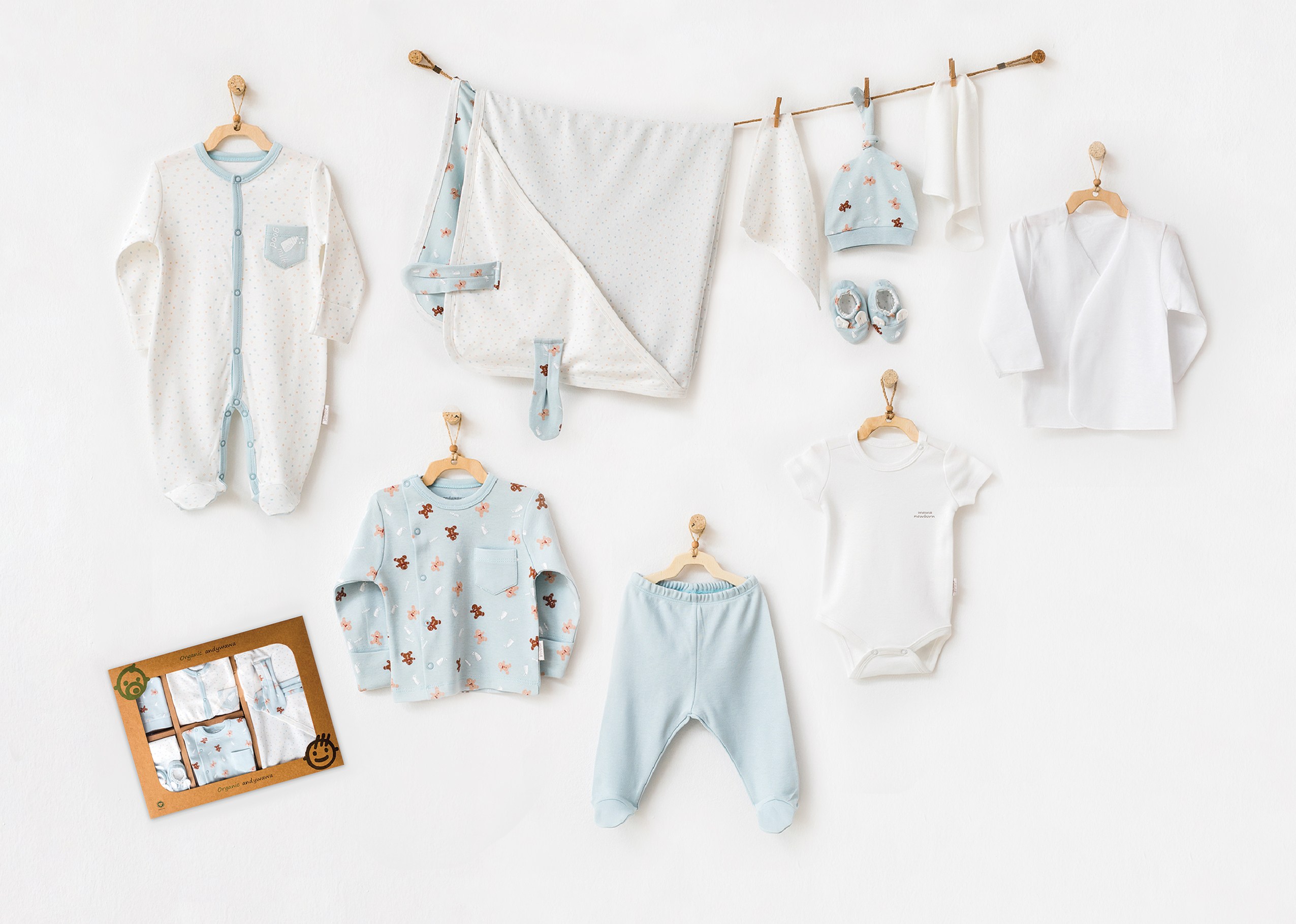Hastane Çıkışı Setleri | Organik SetlerAndywawa %100 Organik Sertifikalı 10lu Unisex Set Gingers