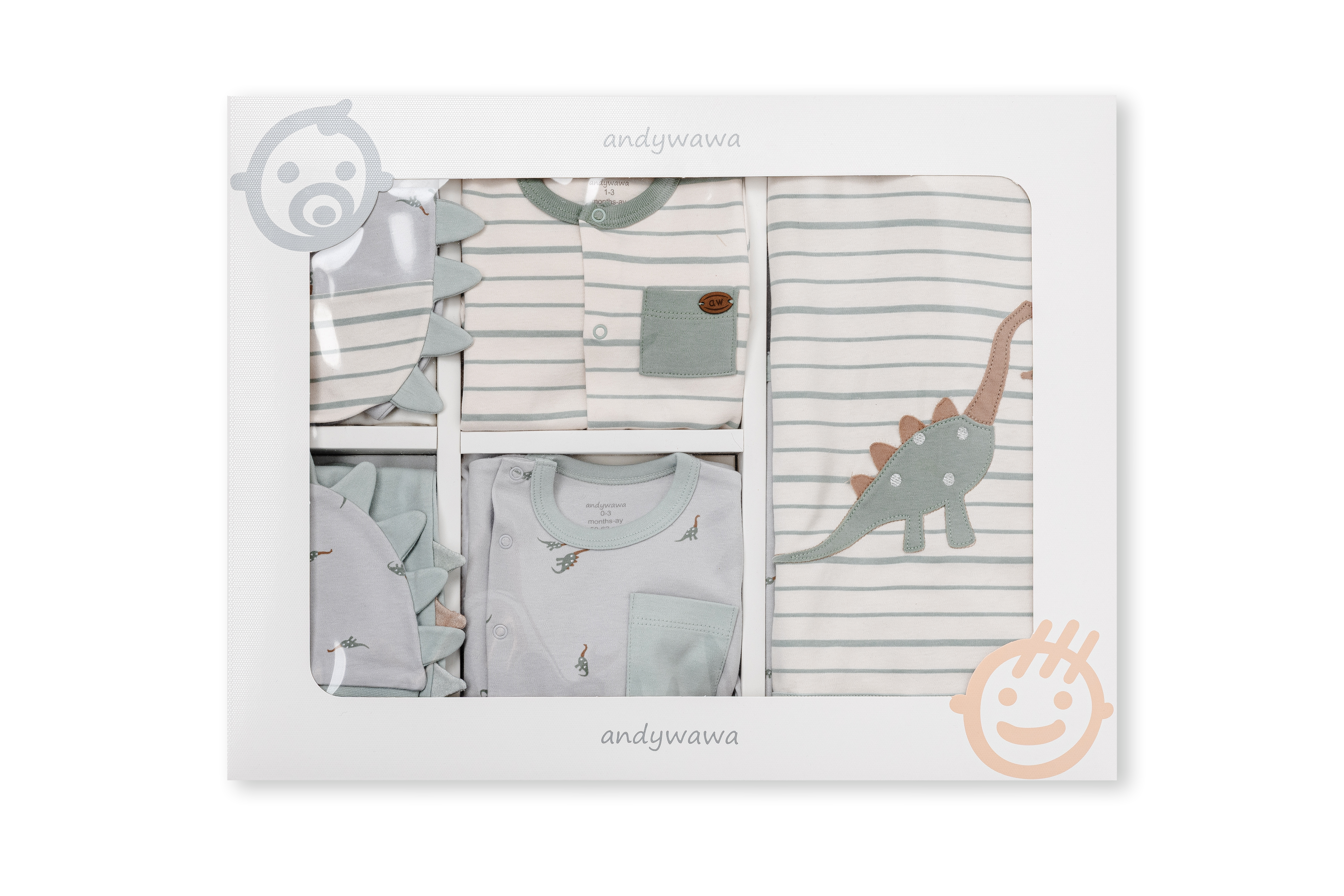 Hastane Çıkışı SetleriAndywawa %100 Pamuk 10lu Erkek Set Yeşil