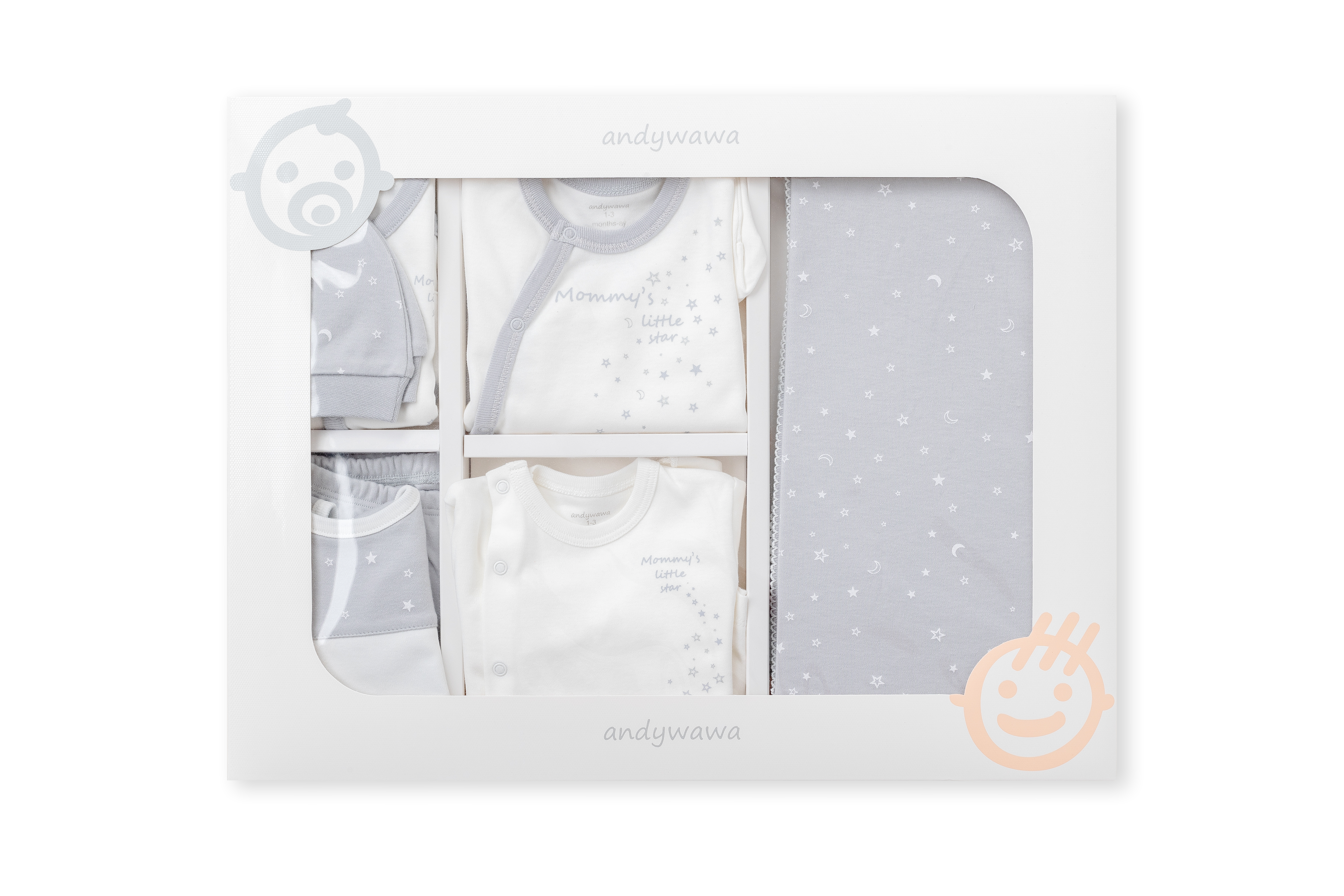 Hastane Çıkışı SetleriAndywawa %100 Pamuk 10lu Set Mom Gri