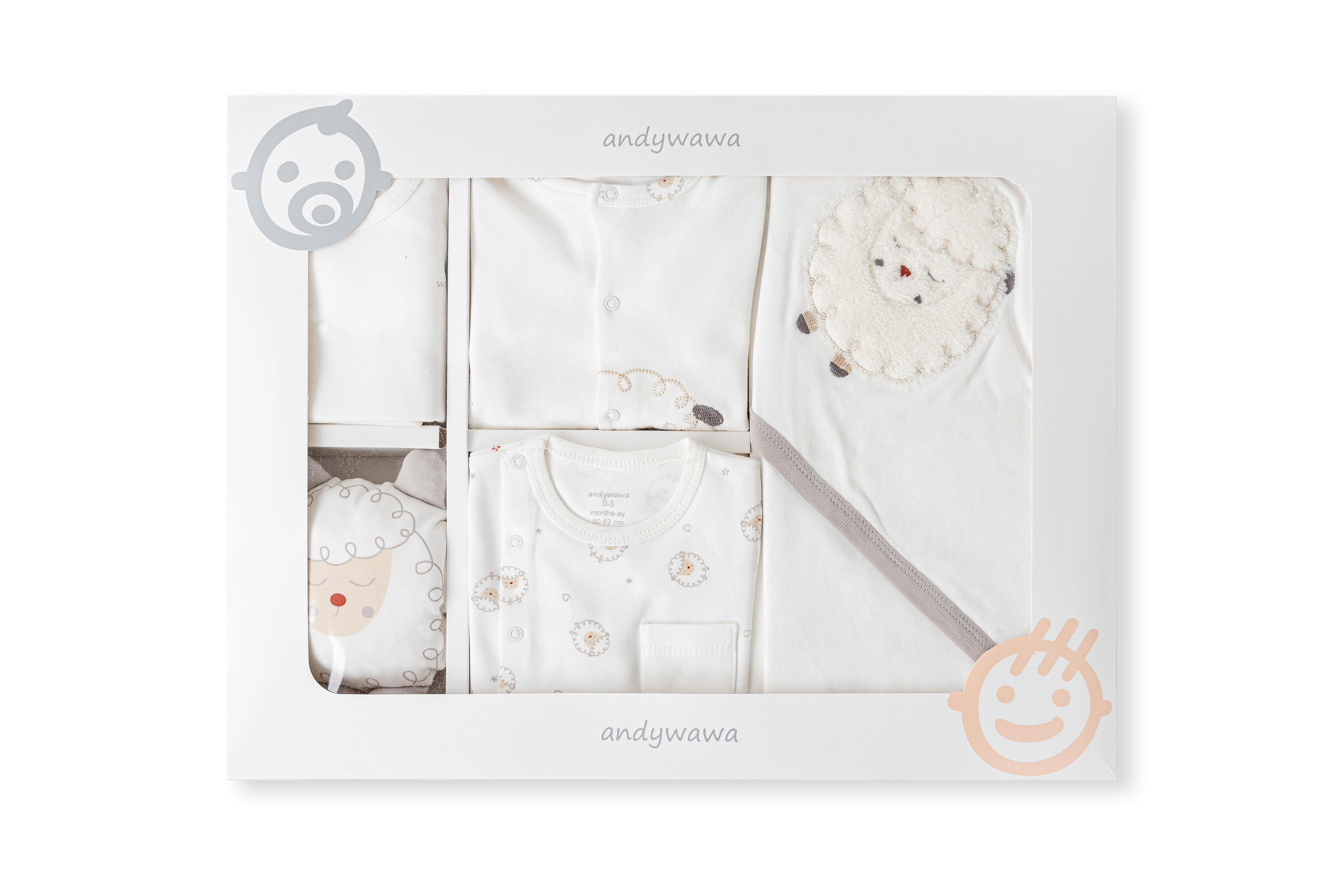 Hastane Çıkışı SetleriAndywawa %100 Pamuk 10lu Unisex Kuzulu Set