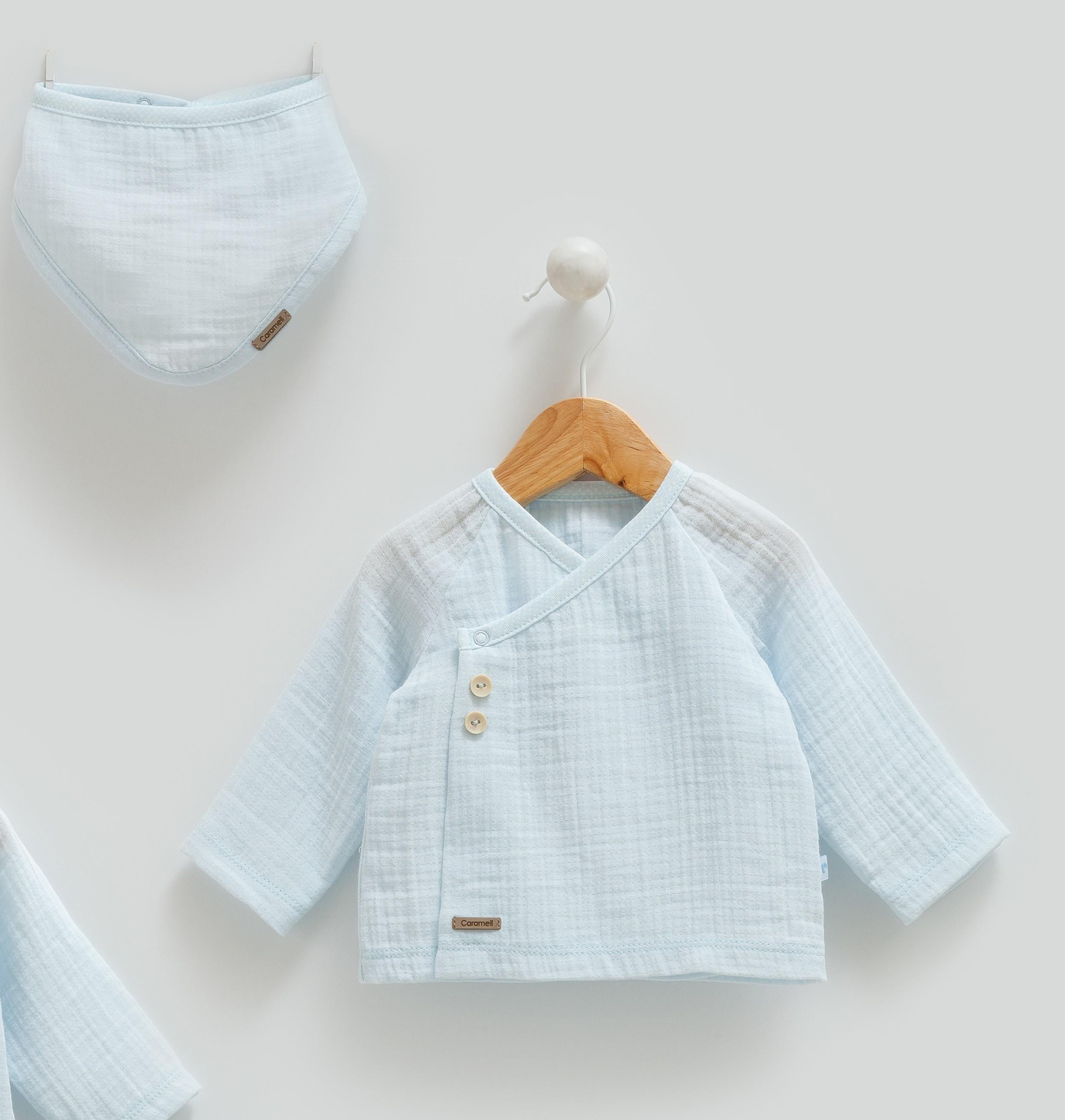 Hastane Çıkışı SetleriBebellia Müslin Erkek Bebek Premium 10lu Set Mavi