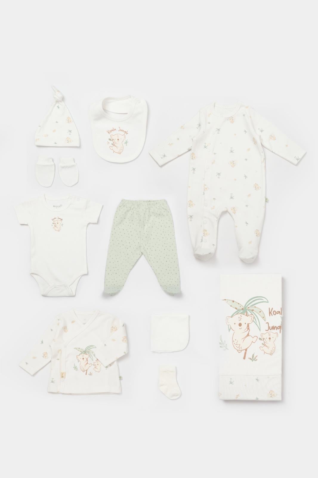 Hastane Çıkışı SetleriBi Organik GOTS Sertifikalı Koala 10lu Set Mint