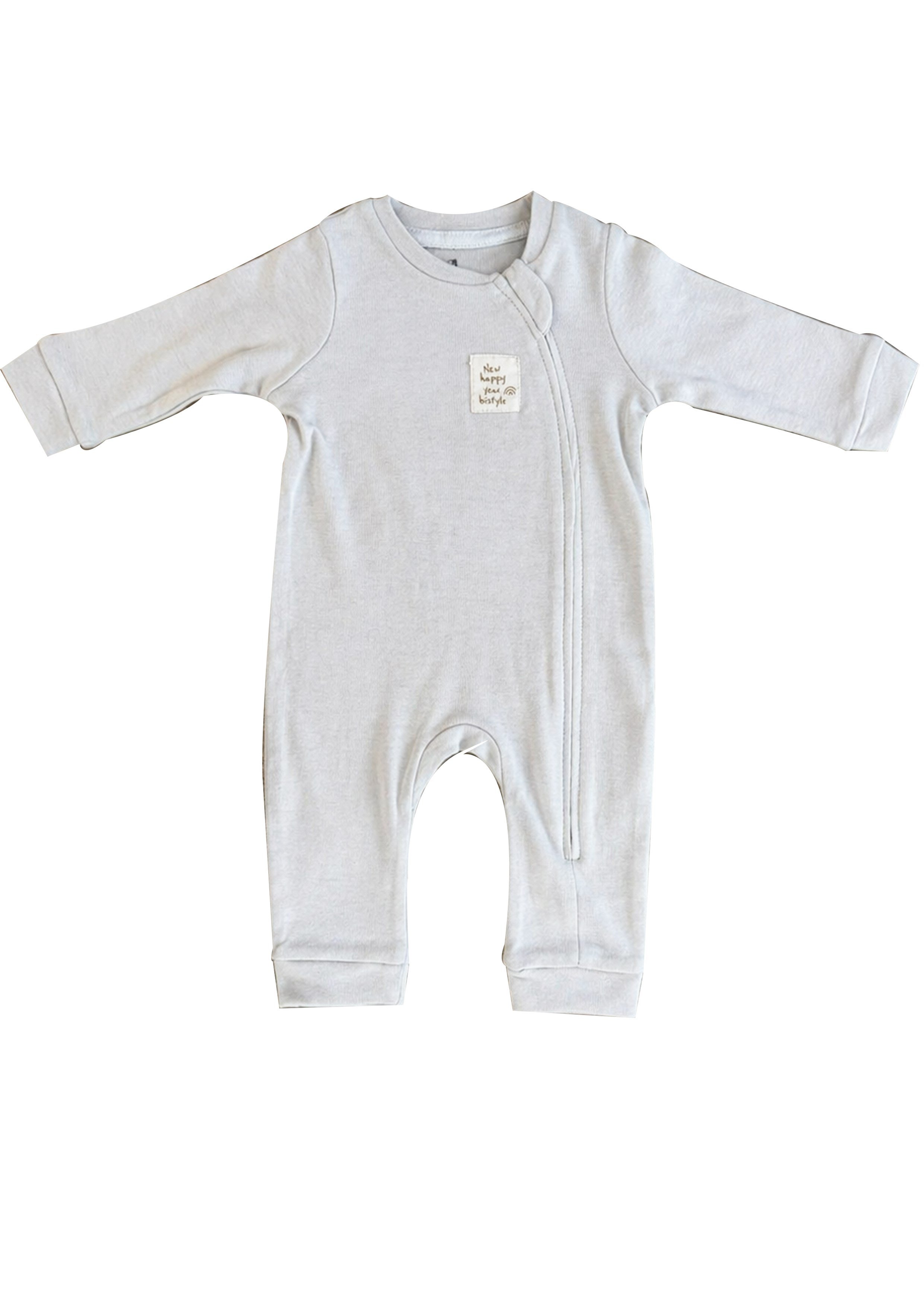 Bebek TulumBistyle %100 Organik Fermuarlı Tulum Taş