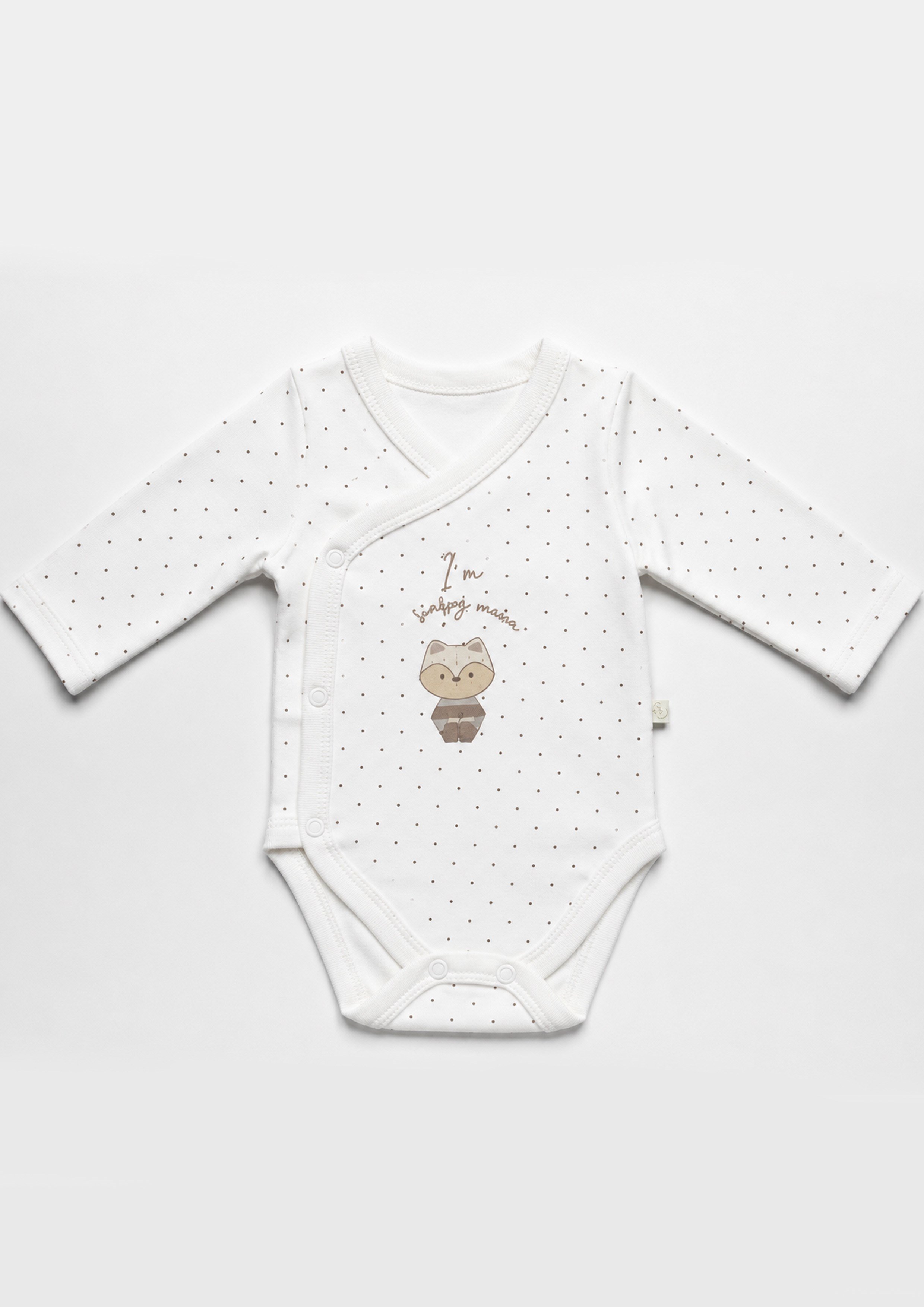 Bebek Badi-PantolonBistyle Racoon %100 Organik Kruvaze Unisex Badi