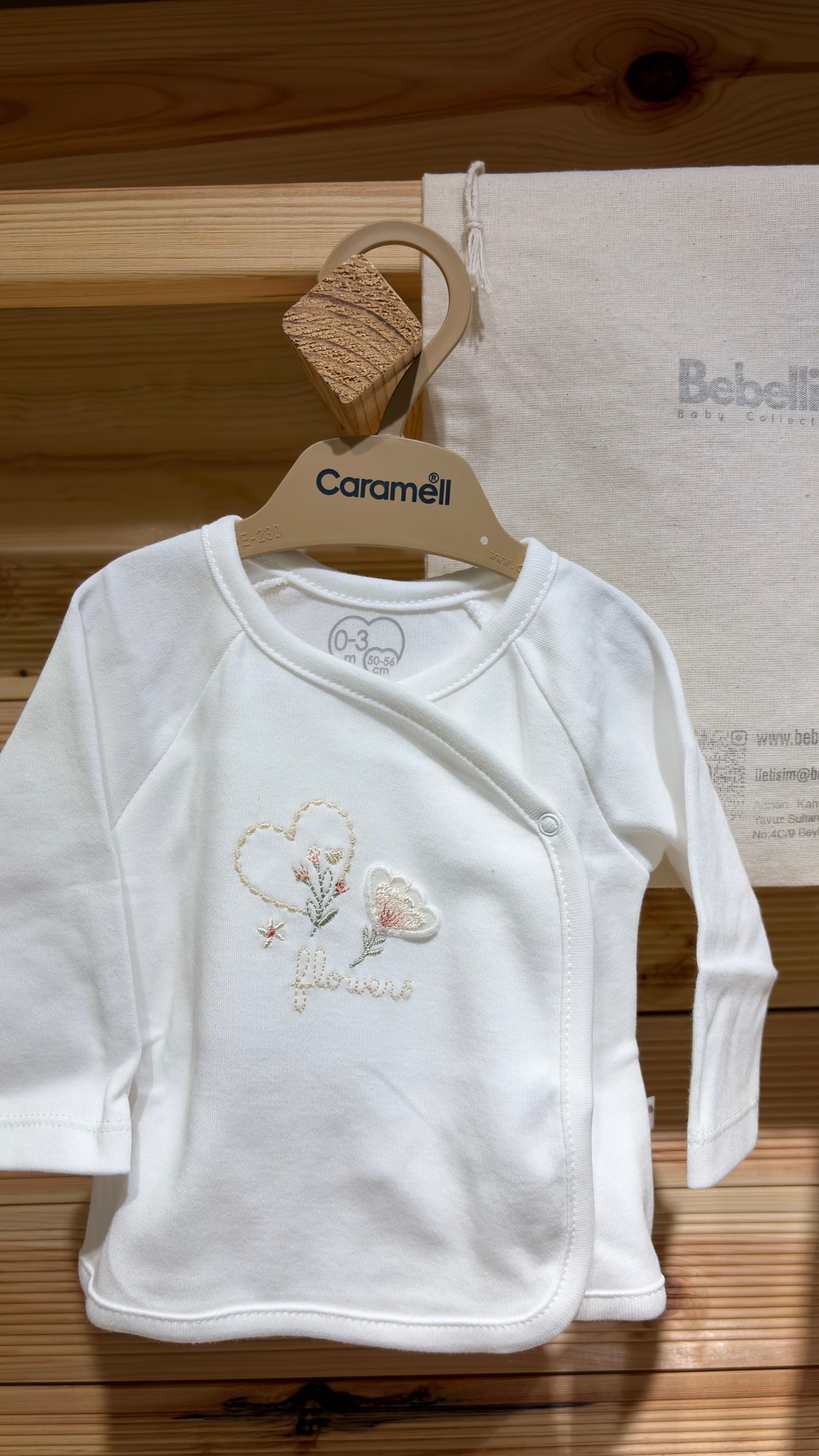 Hastane Çıkışı SetleriCaramell %100 Pamuk Rose Kız 10lu Set Ekru