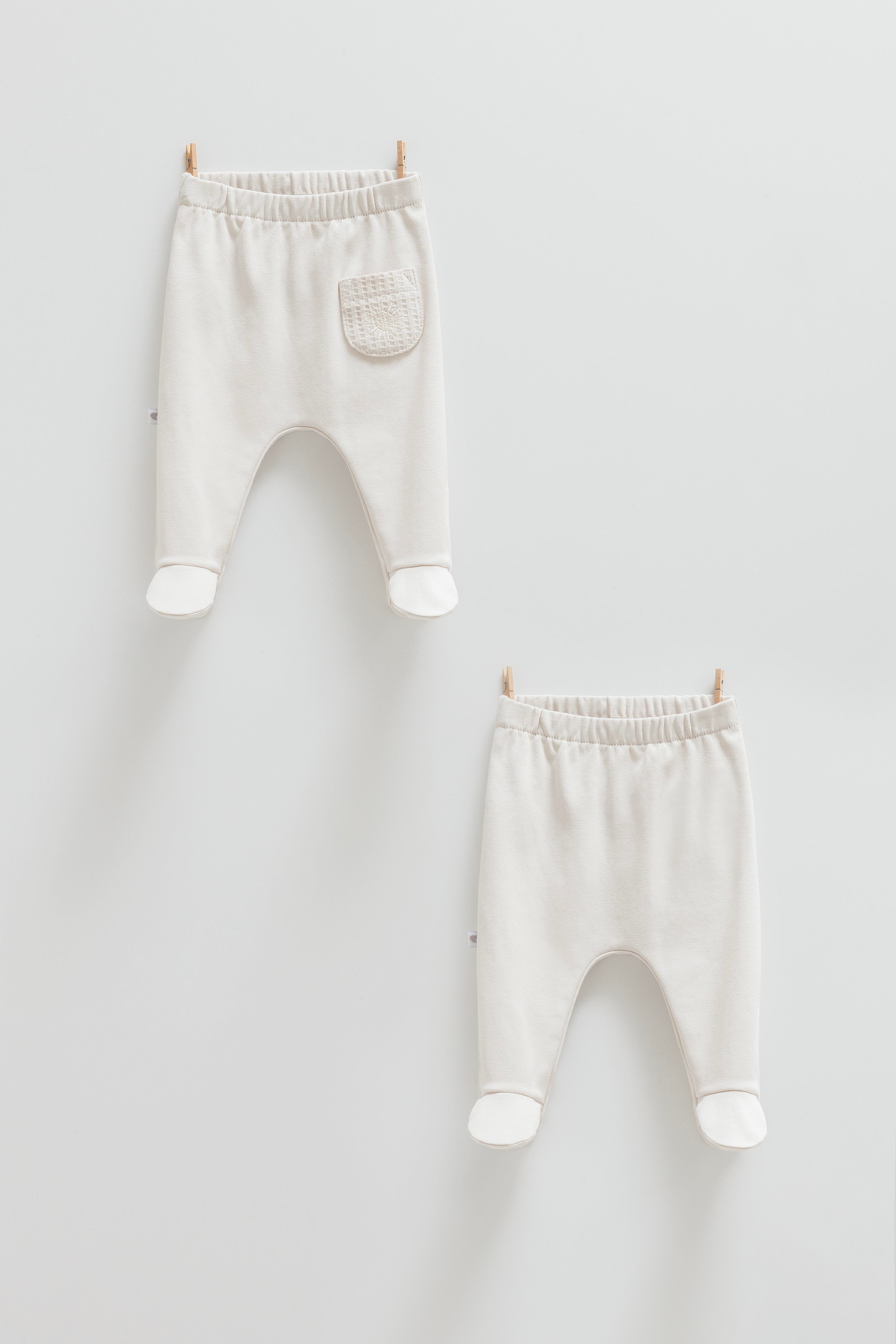 Çıtçıtlı Badi, Tek AltCaramell Napoli Unisex 2li Tek Alt Pantolon Gri