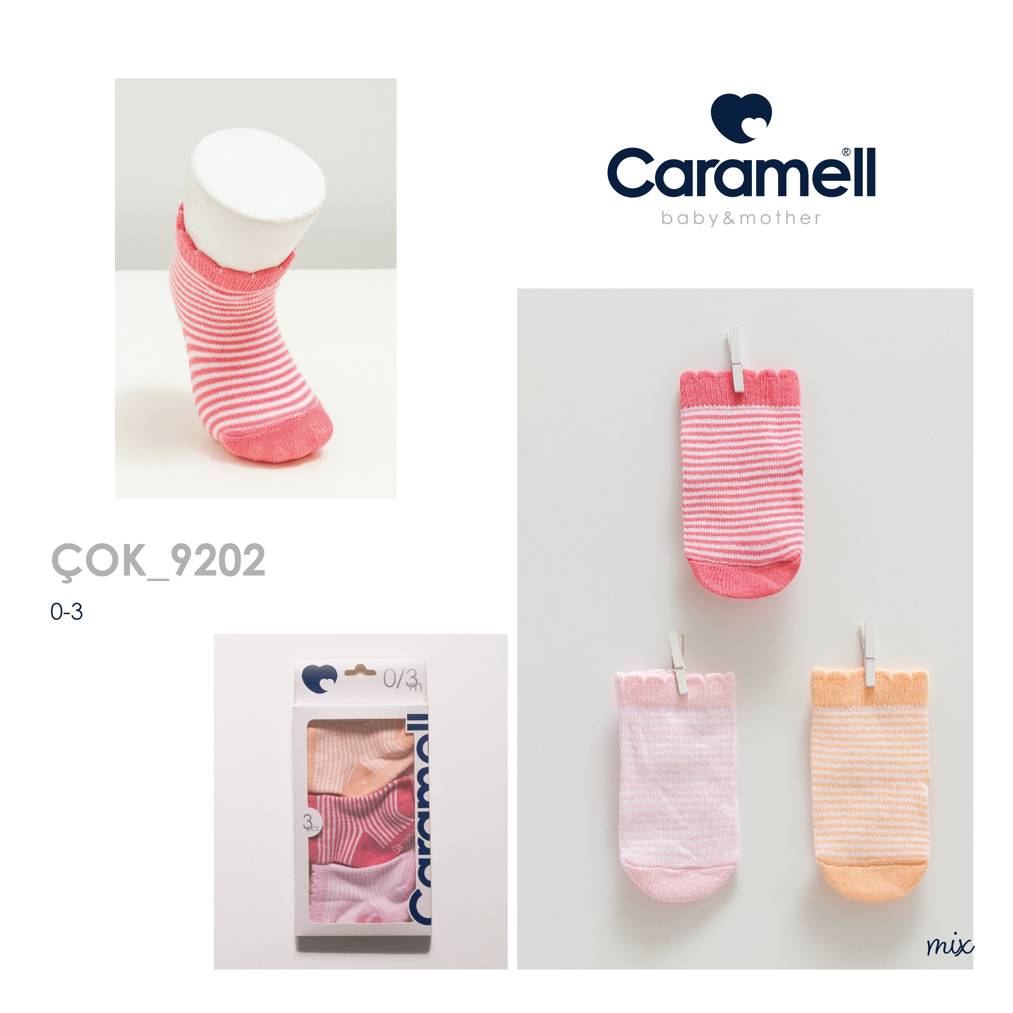 Organik ÇorapCaramell Premium 3lü Kız Çorap