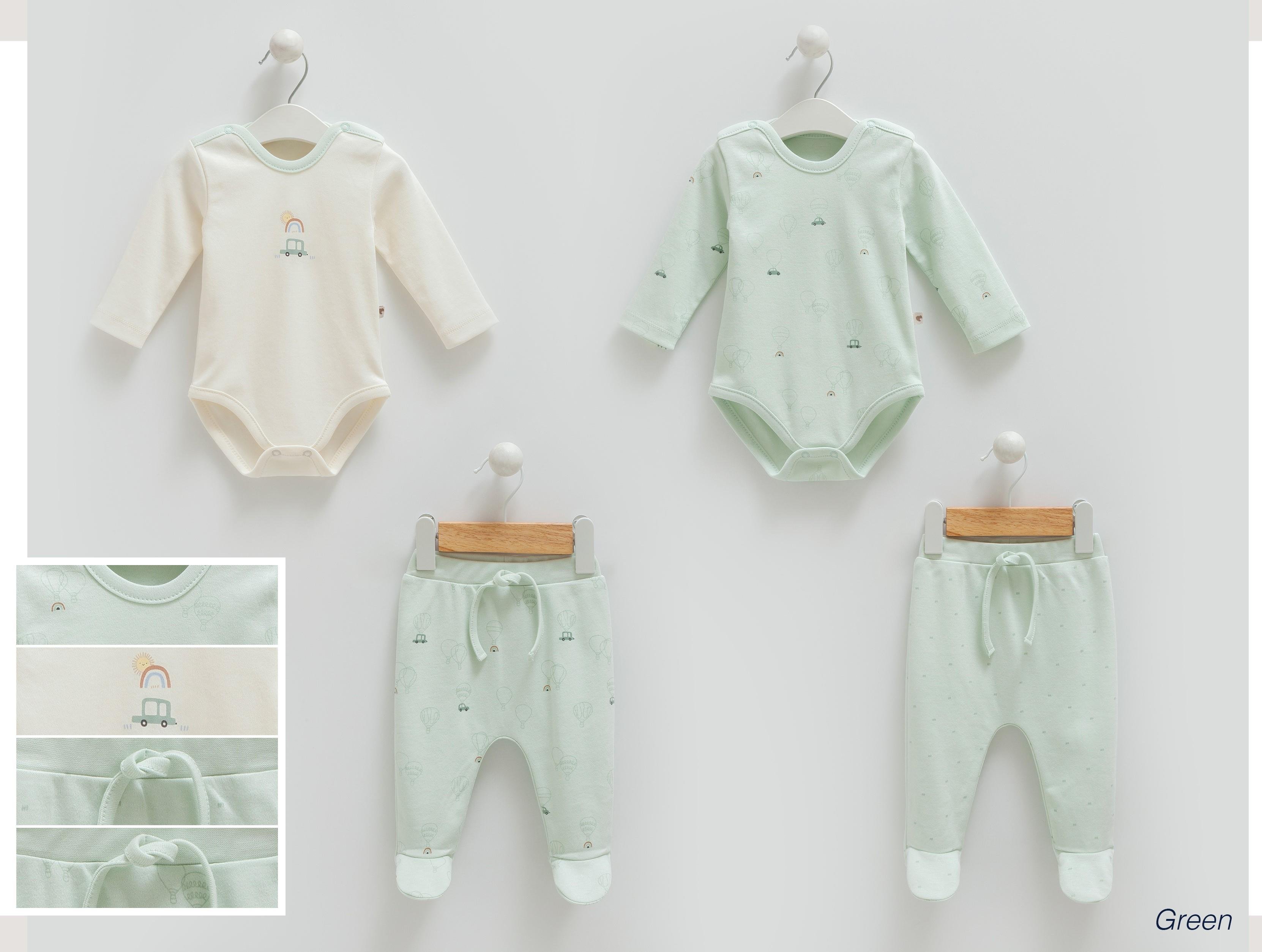 Çıtçıtlı Badi, Tek AltGiulia Beti 4lü Badi Pantolon Seti Yeşil