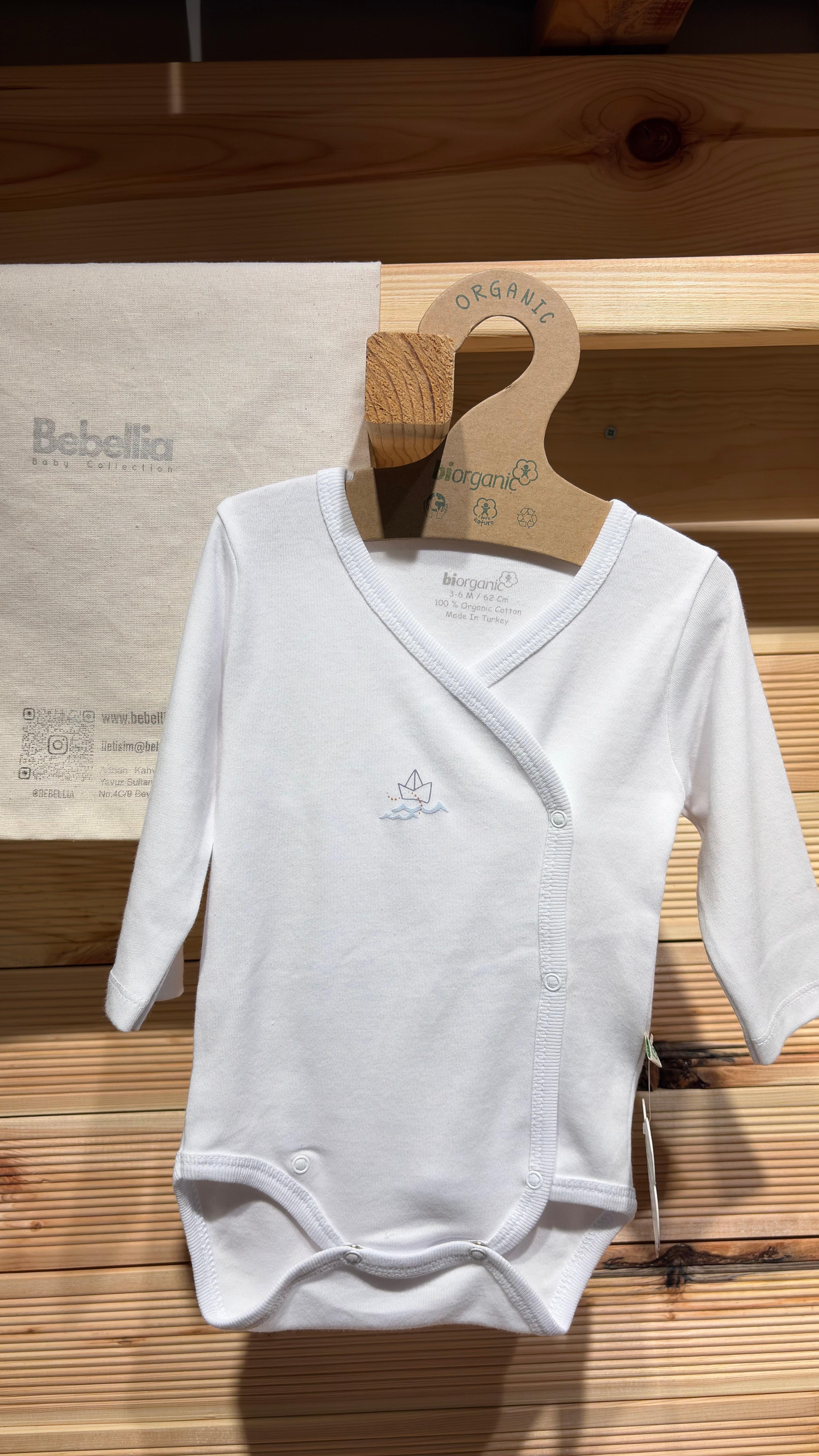 Çıtçıtlı Badi, Tek PantolonGOTS Sertifikalı Kruvaze Sea Side Badi Ekru