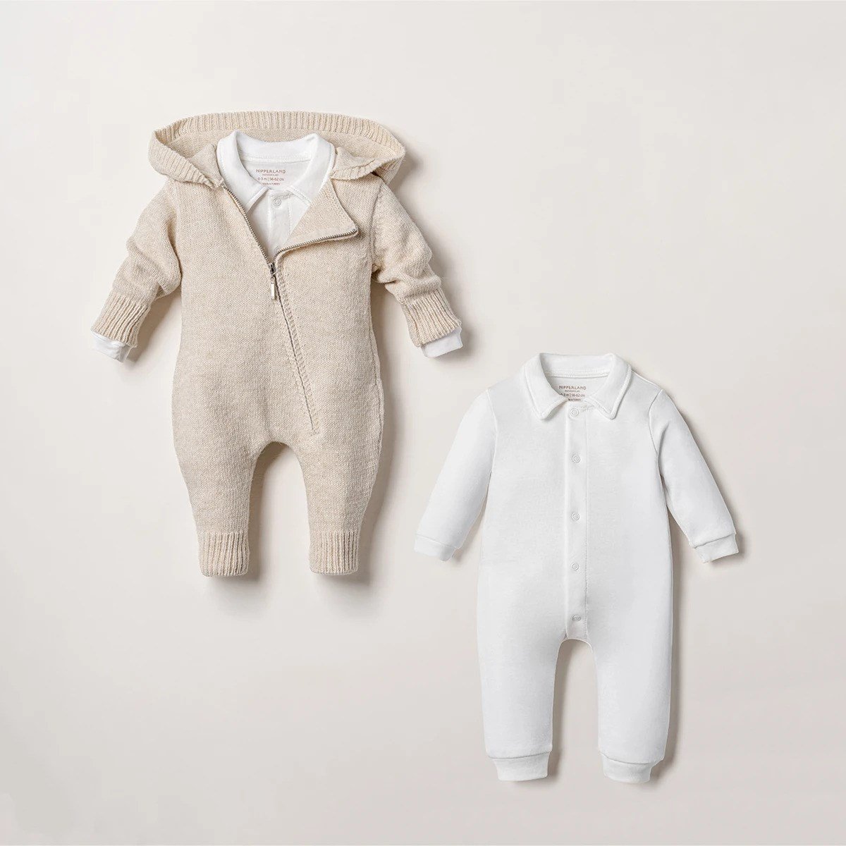 Bebek TulumNipperland Premium Unisex 2li Triko Tulum Bej