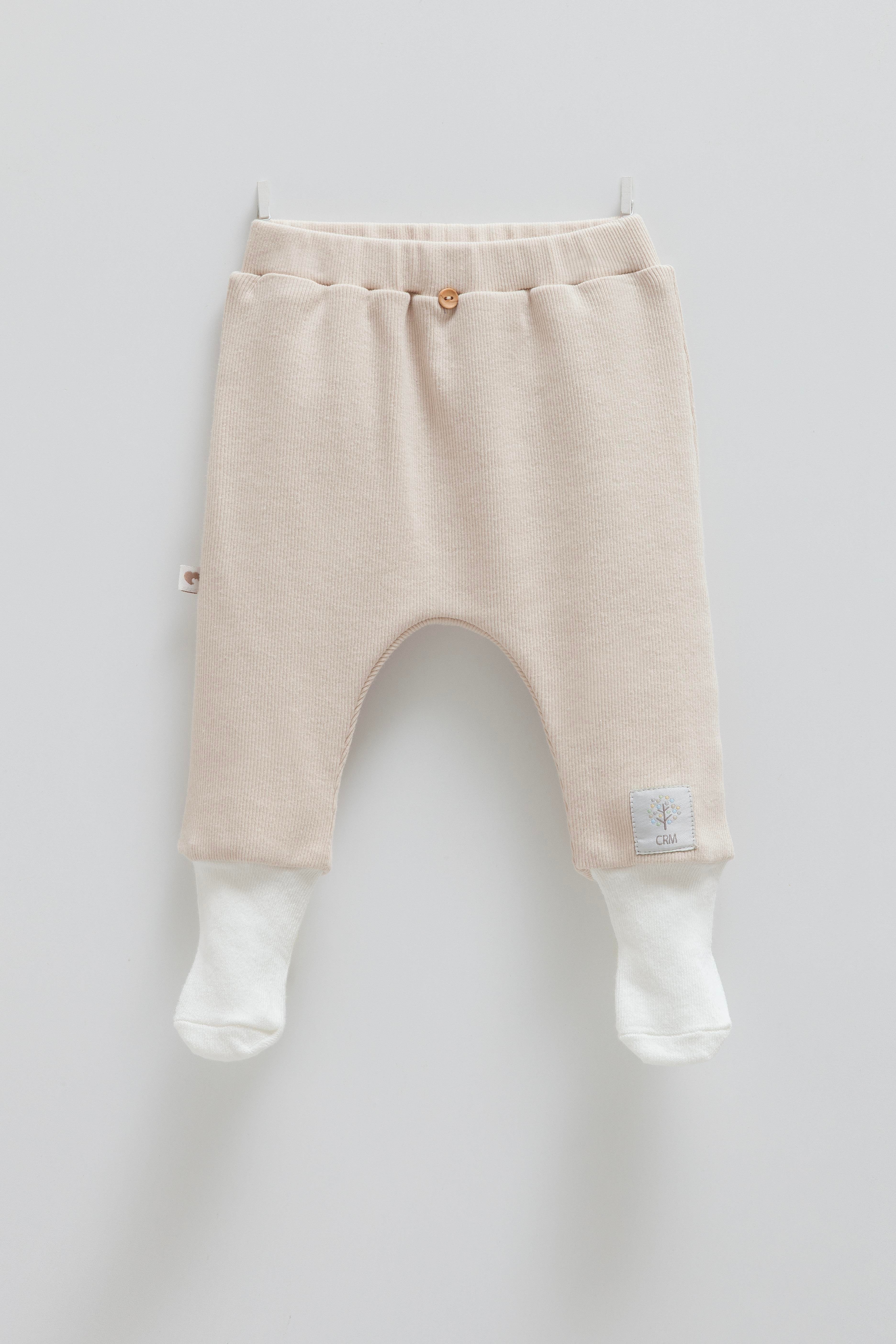 Çıtçıtlı Badi, Tek Alt PantolonPremium Likralı Tek Alt Çoraplı Unisex Pant Bej