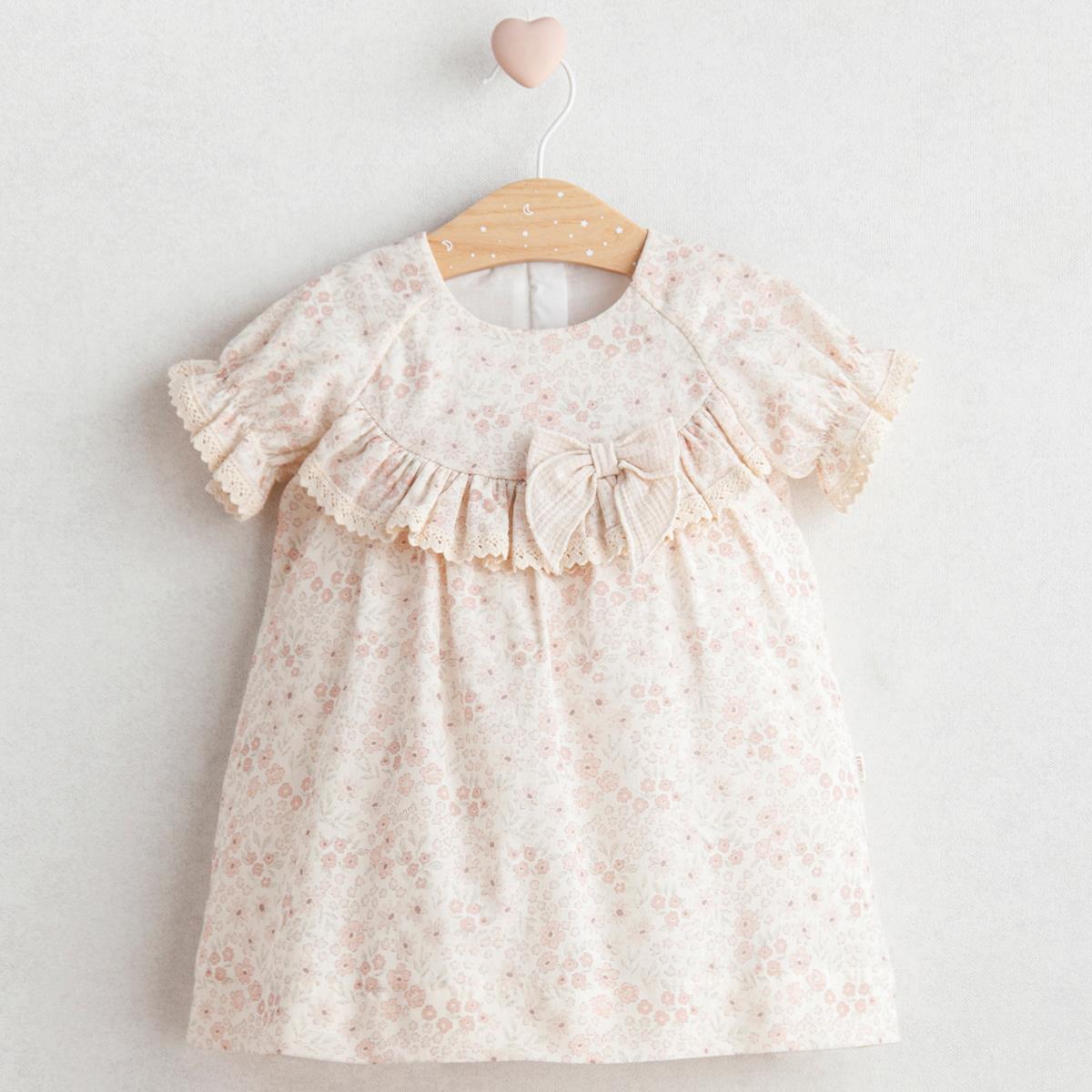Kız Bebek ElbiseTongs Flowery Beti Elbise Bej