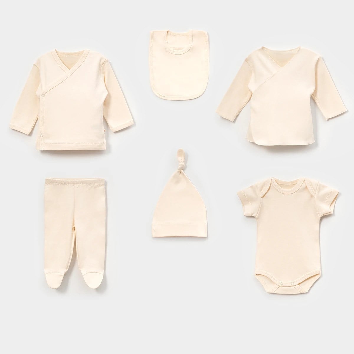 Hastane Çıkışı SetleriUnisex Naturel 6lı Yenidoğan Set Ekru