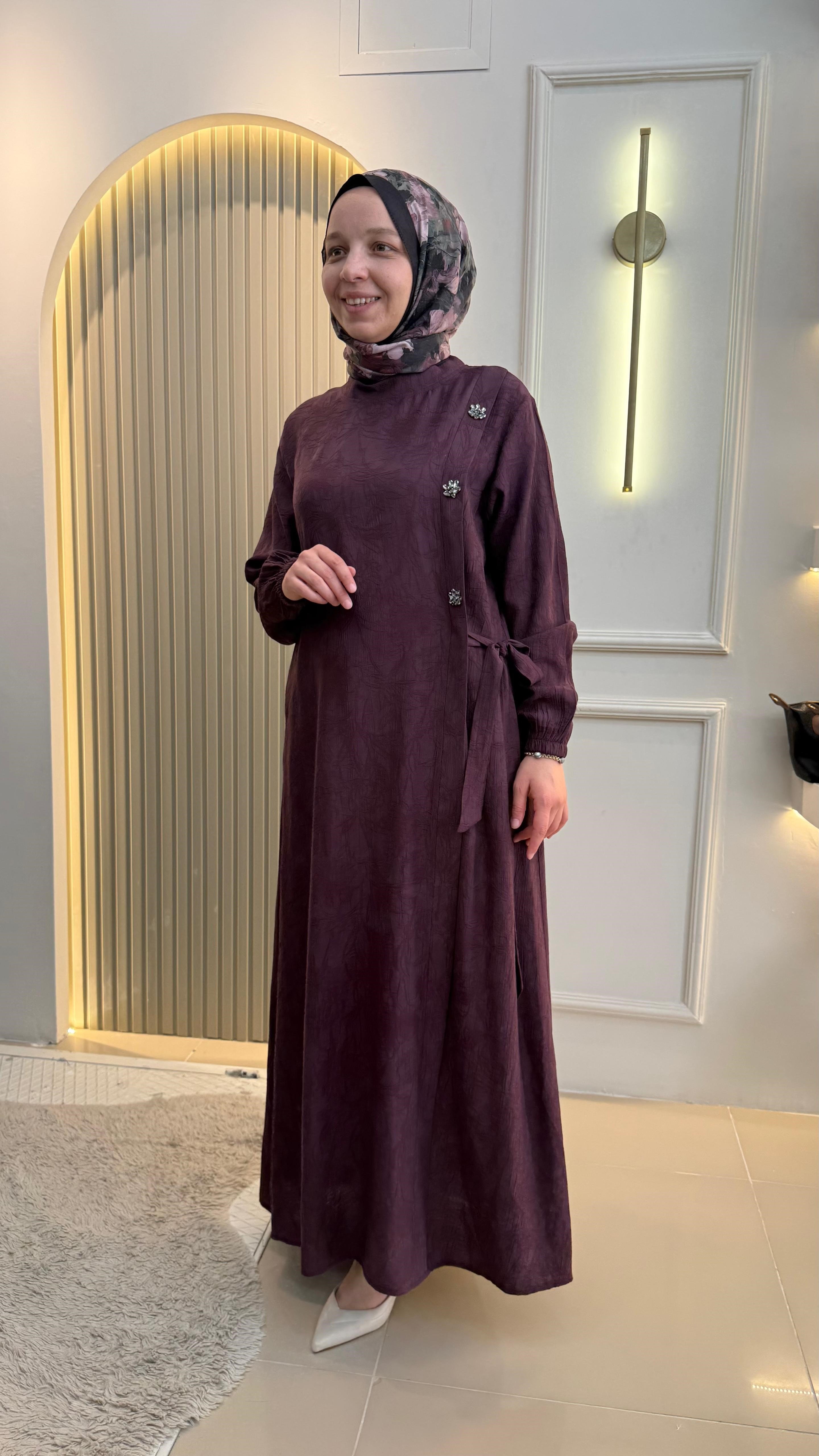 Sedef Jakar Pamuk Elbise Mürdüm