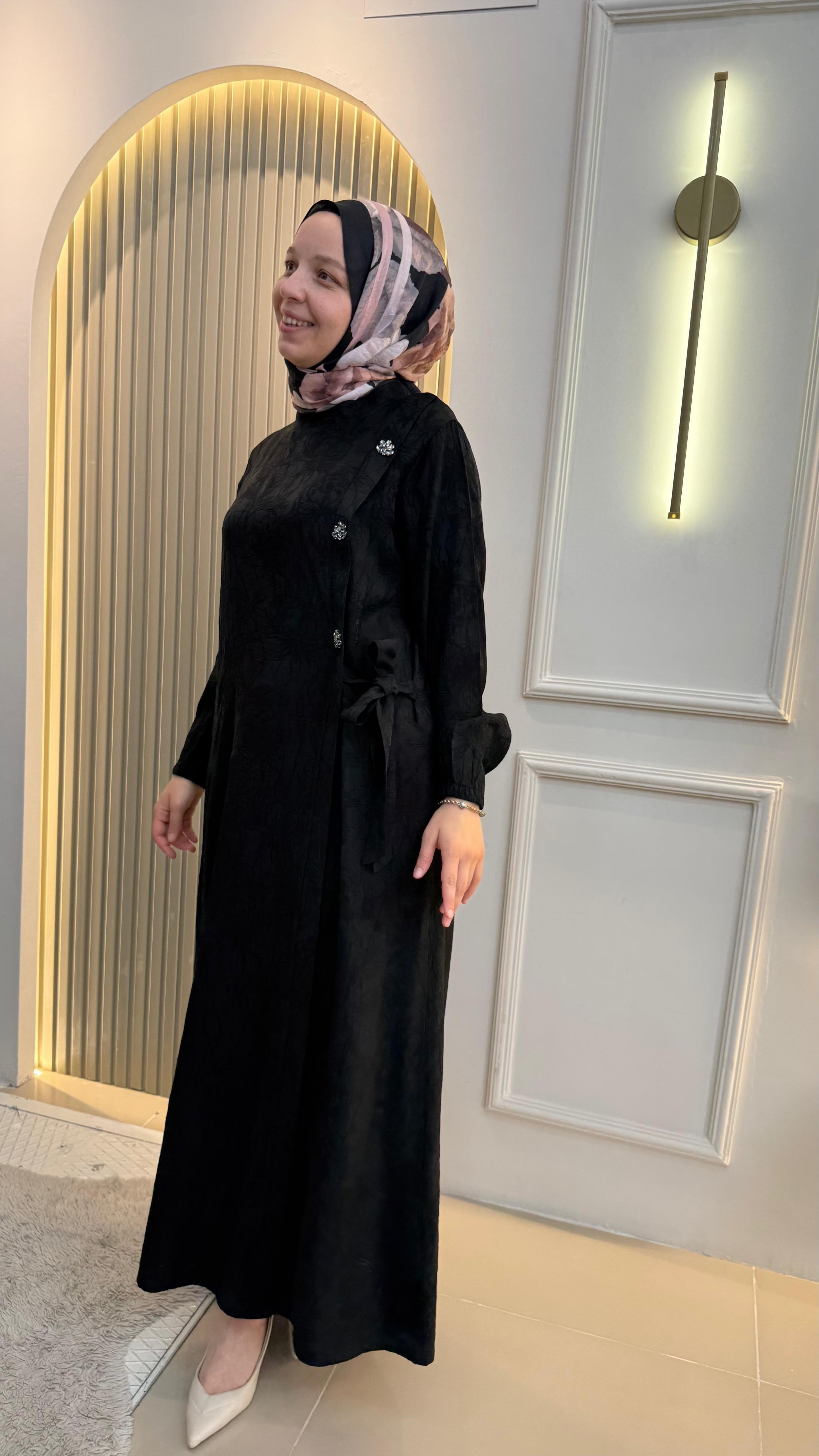 Sedef Jakar Pamuk Elbise Siyah