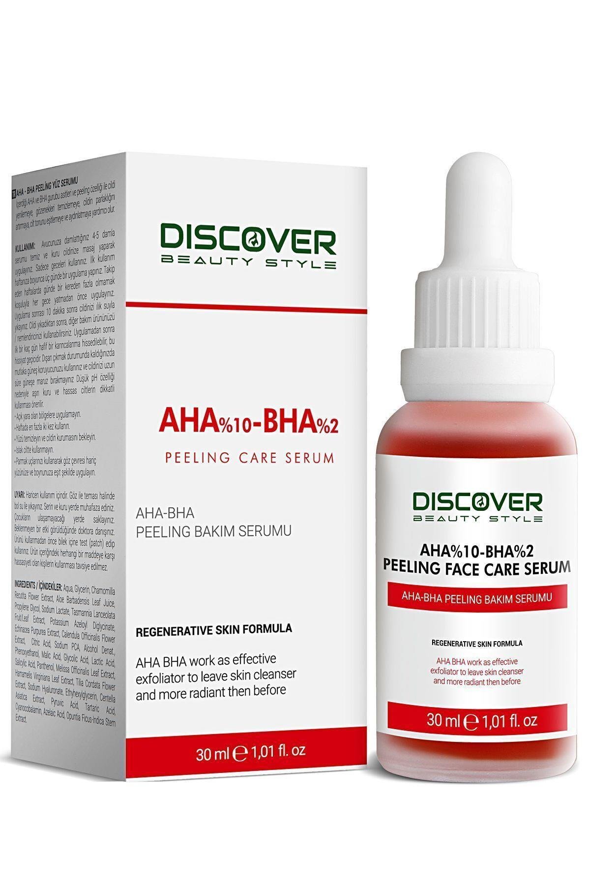 Aha %10 Bha %2 Leke Karşıtı & Cilt Tonu Eşitleyici Peeling Maske Cilt Bakım Serumu 30 ml