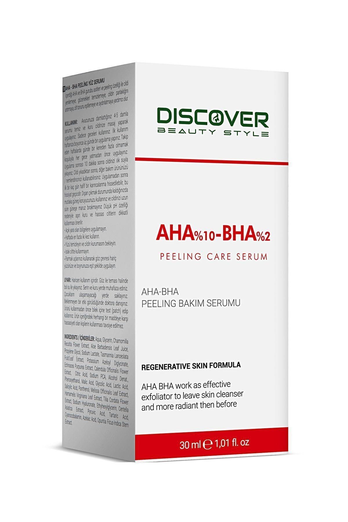 Aha %10 Bha %2 Leke Karşıtı & Cilt Tonu Eşitleyici Peeling Maske Cilt Bakım Serumu 30 ml