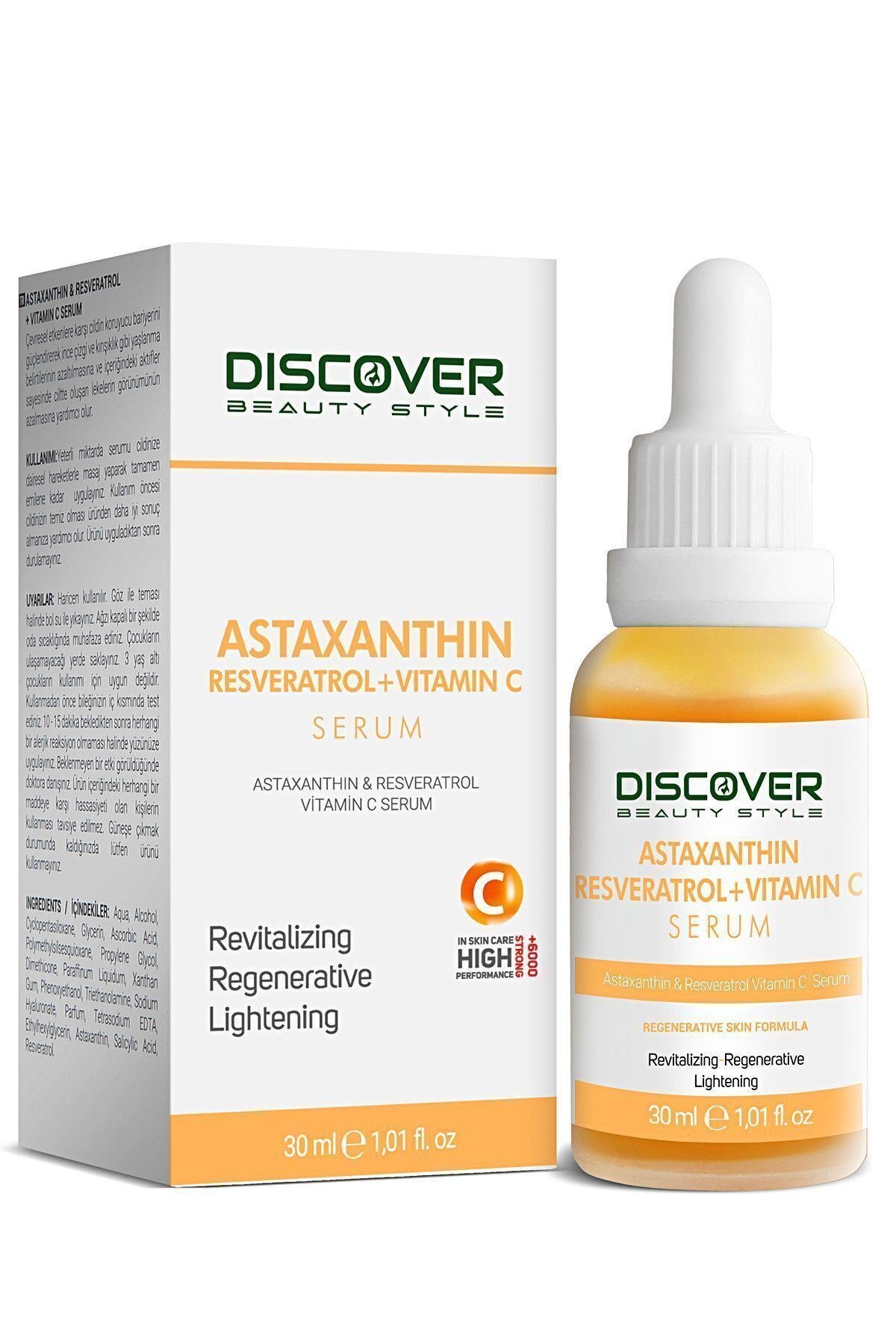Astaxanthin & Resveratrol %10 C Vitamini Serum Astaksantin Hızlı Aydınlatıcı 30 ml