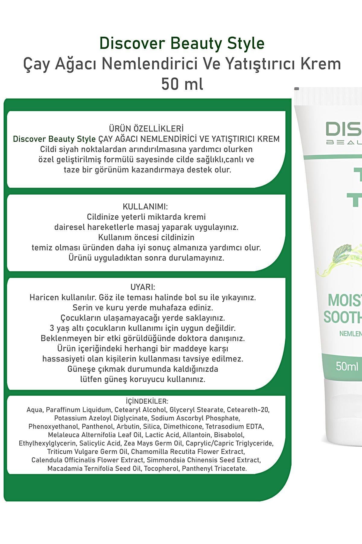 Çay Ağacı Nemlendirici Ve Yatıştırıcı Aknekarşıtı Gözenek Sıkılaştırıcı Krem 50 ml