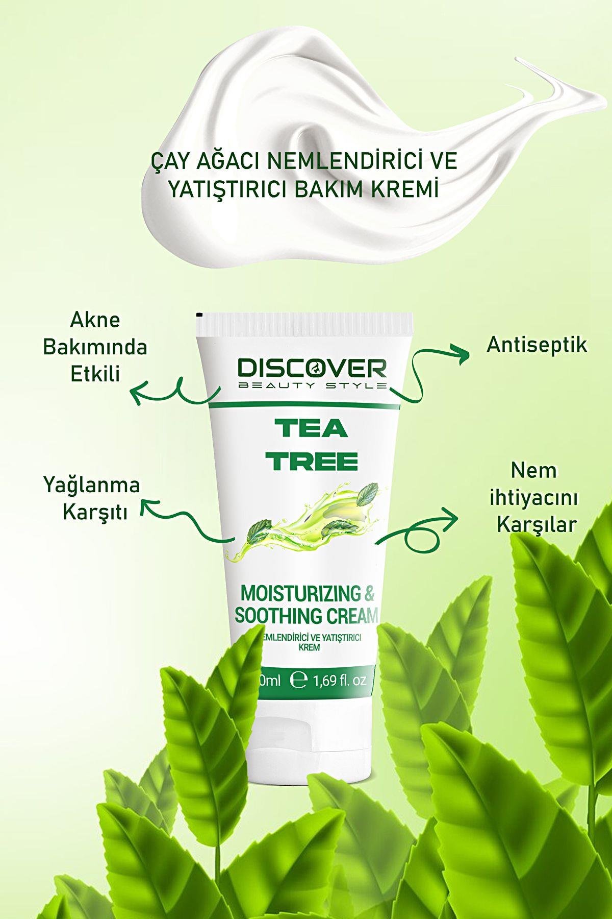 Çay Ağacı Nemlendirici Ve Yatıştırıcı Aknekarşıtı Gözenek Sıkılaştırıcı Krem 50 ml