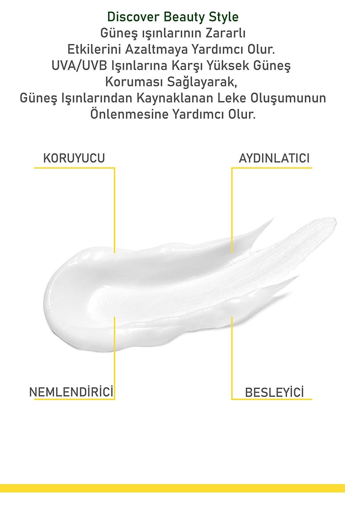 Güneş Kremi Leke Karşıtı E Vitamini Ve Papatya Ozlu Spf 50 Uva Ve Uvb Geniş Spektrumlu Koruma