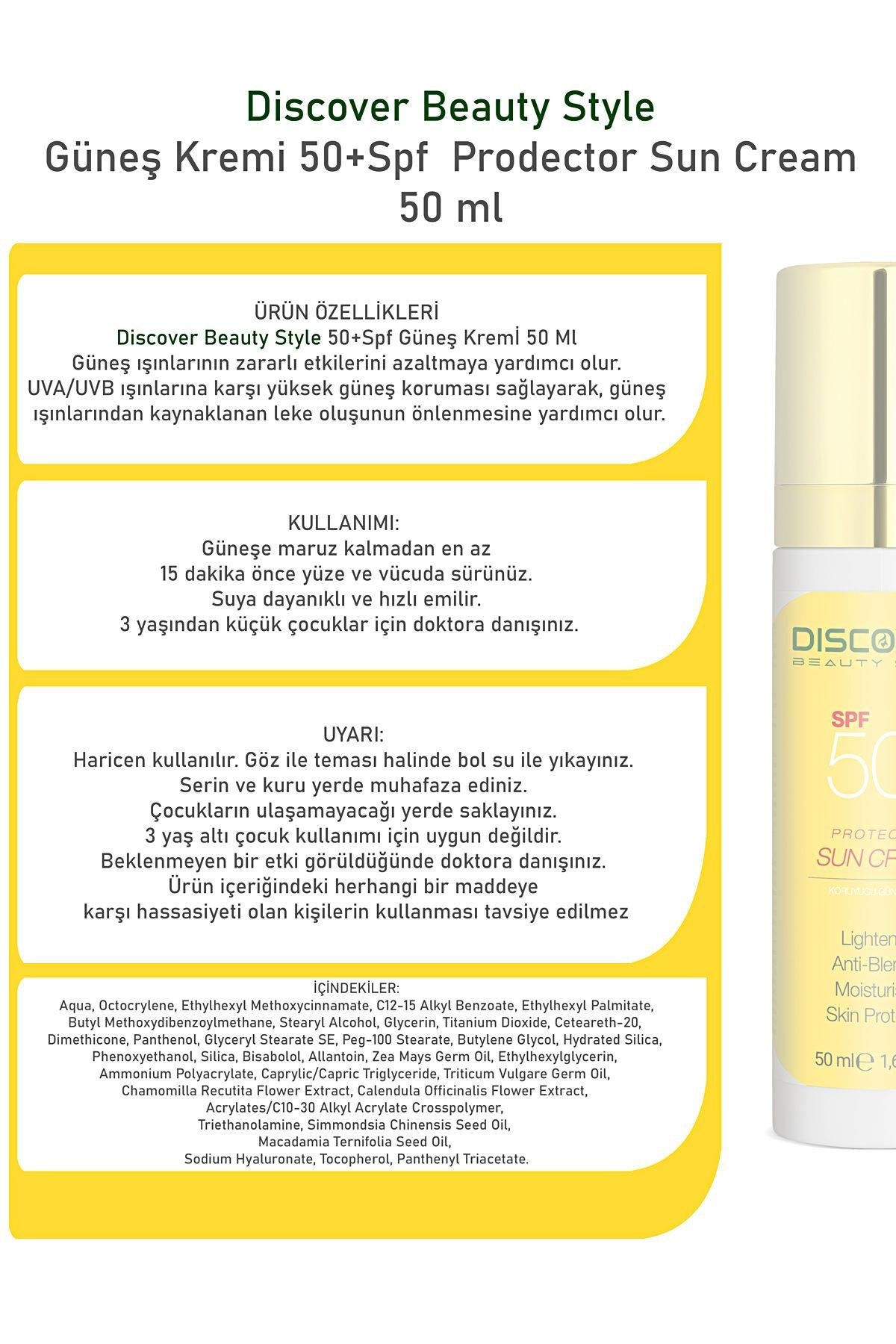 Güneş Kremi Leke Karşıtı E Vitamini Ve Papatya Ozlu Spf 50 Uva Ve Uvb Geniş Spektrumlu Koruma