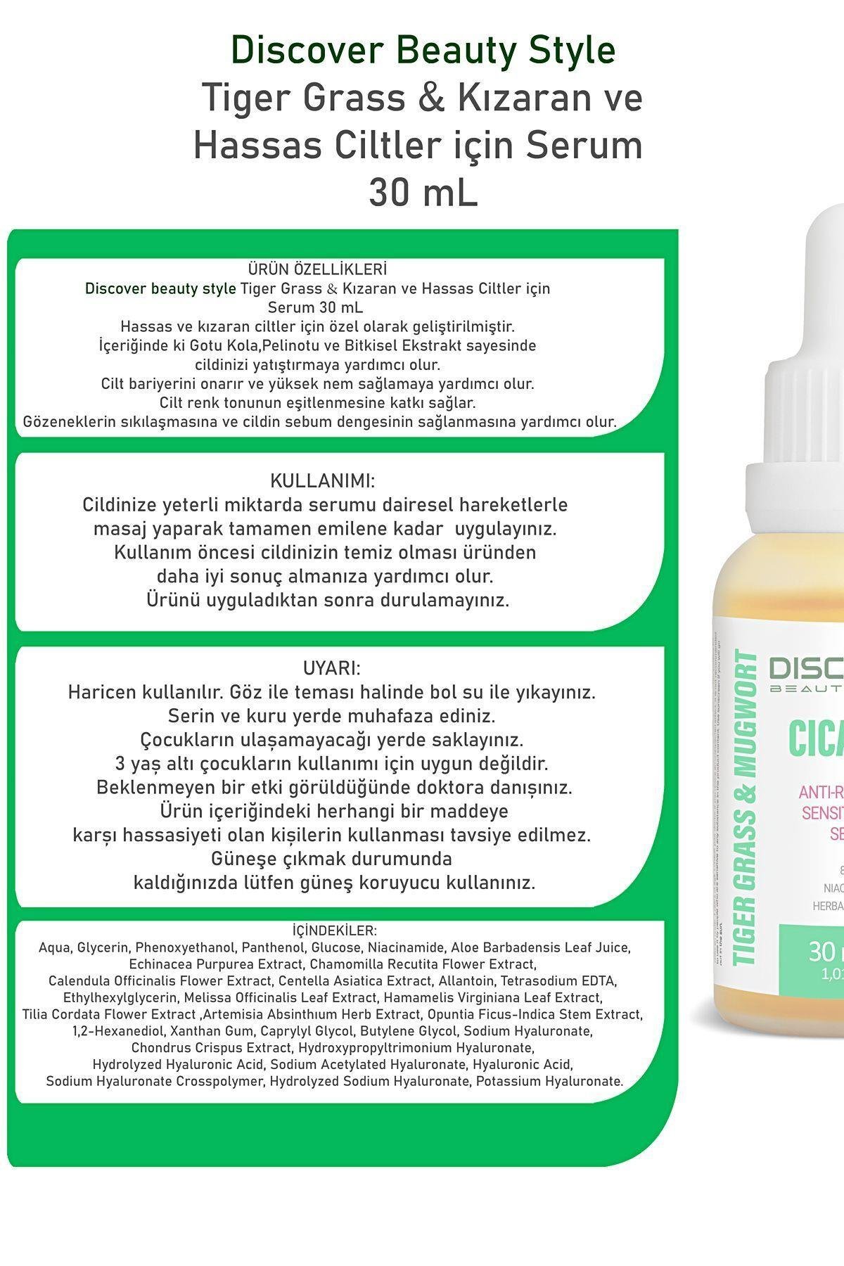 Hassas Ciltler Için Kızarıklık Karşıtı Bariyer Onarıcı Niacinamide Hyaluronik Asit Cica Serum 30 ml