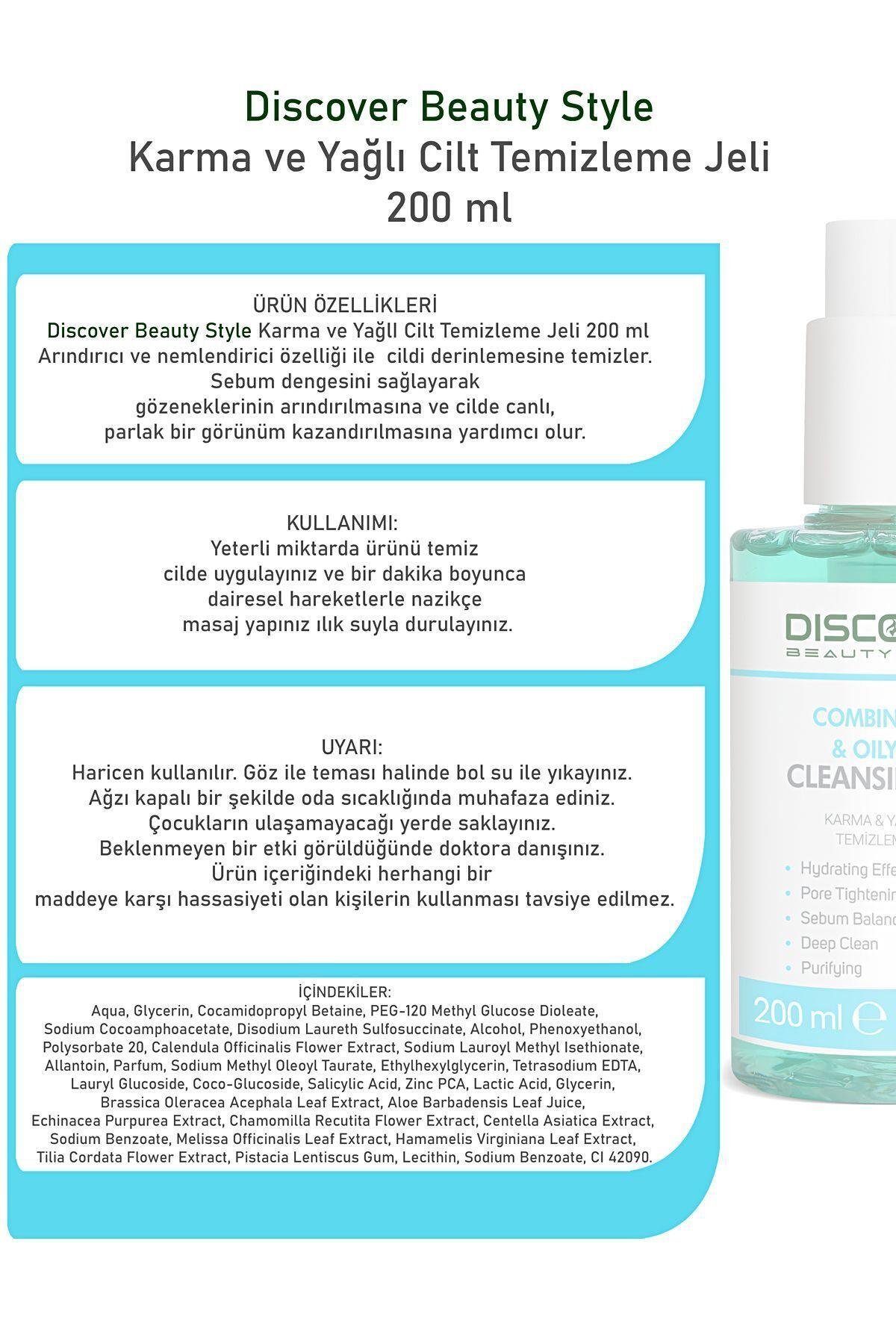 Karma Ve Yağlı Ciltler Için Gözenek Sıkılaştırıcı Salisilik Asit Yüz Temizleme Jeli 200 ml