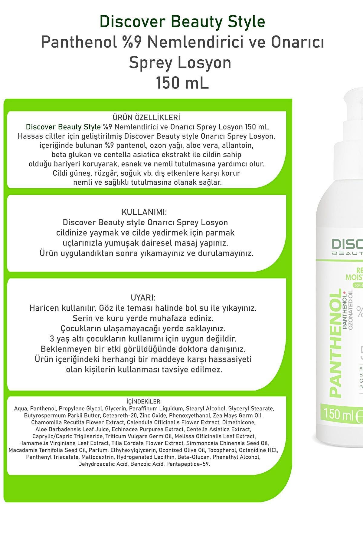 Panthenol Sprey Yüz & Vücut Nemlendirici Ve Onarıcı Krem Panthenol %9 - 150 ml