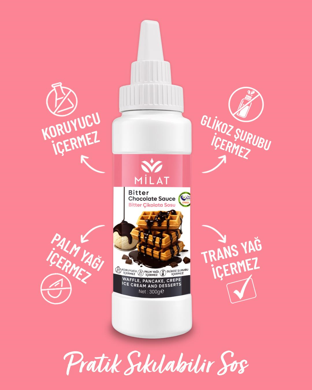 Bitter Tatlı Sos 300 g - Waffle & Krep & Pankek & Tatlı & Dondurma SosuWaffle SoslarMilat