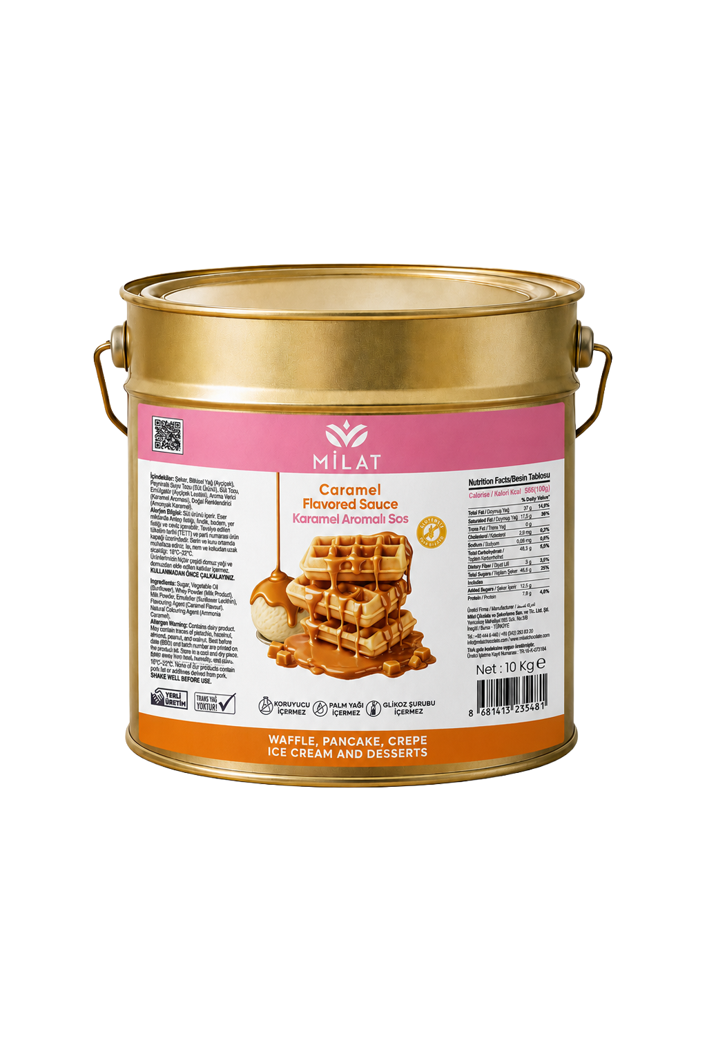 Karamel Aromalı Tatlı Sos 10 Kg - Waffle & Krep & Pankek & Tatlı & Dondurma SosuToptan AlMilat