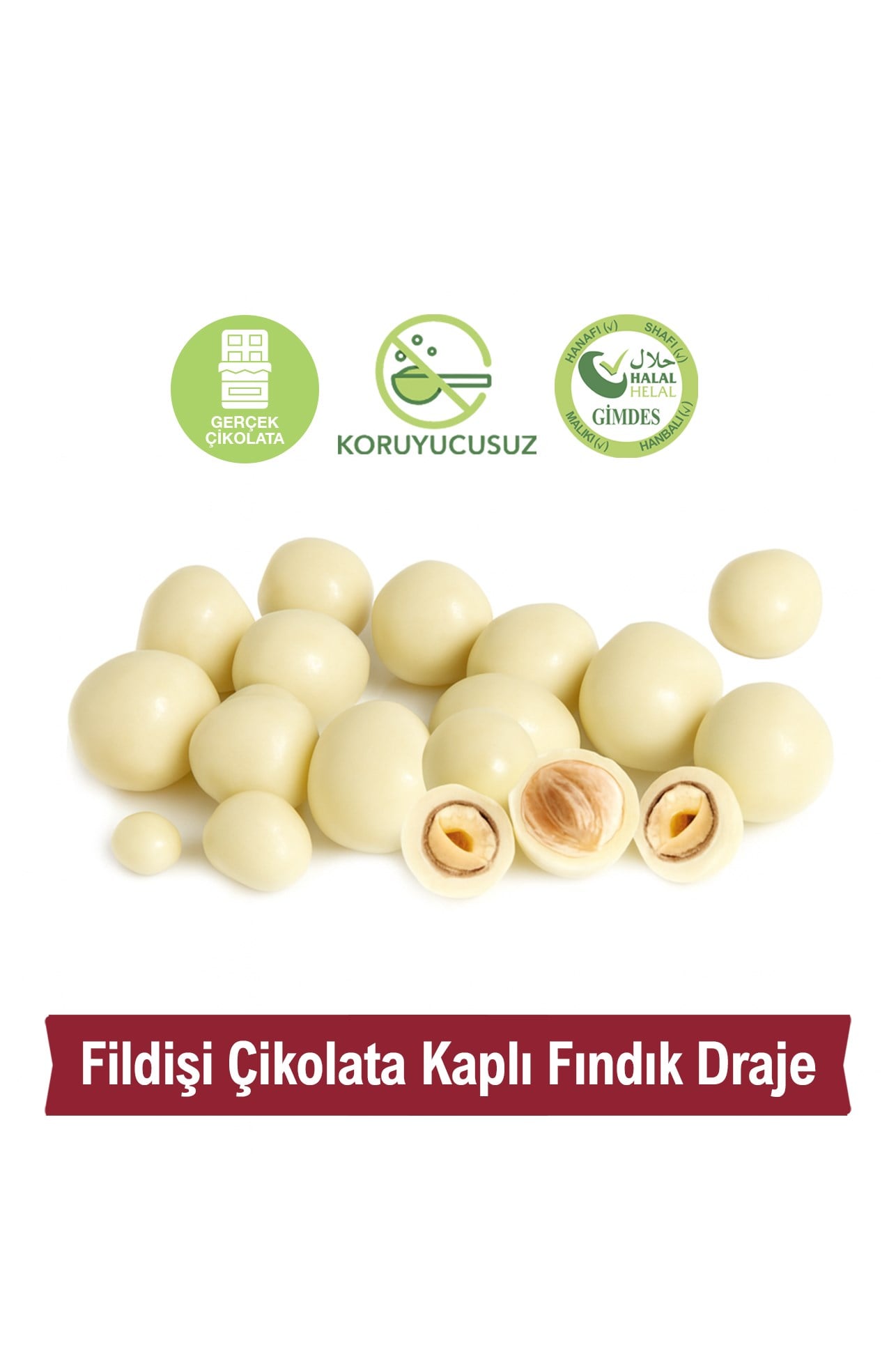Milat Beyaz Çikolata Kaplı Fındık Draje 150 gDraje ÇikolataMilat